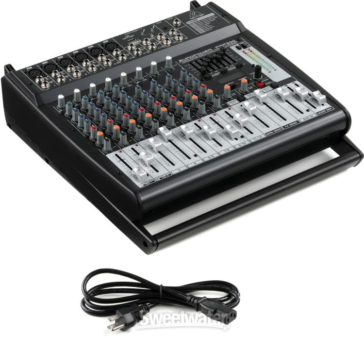  Europower PMP500 500W 12-Channel Powered Mixer with KLARK  TEKNIK Multi-FX Proces sor, Compressors, FBQ Feedback Detection System with  3x 25' XLR M to XLR F Cable : Musical Instruments