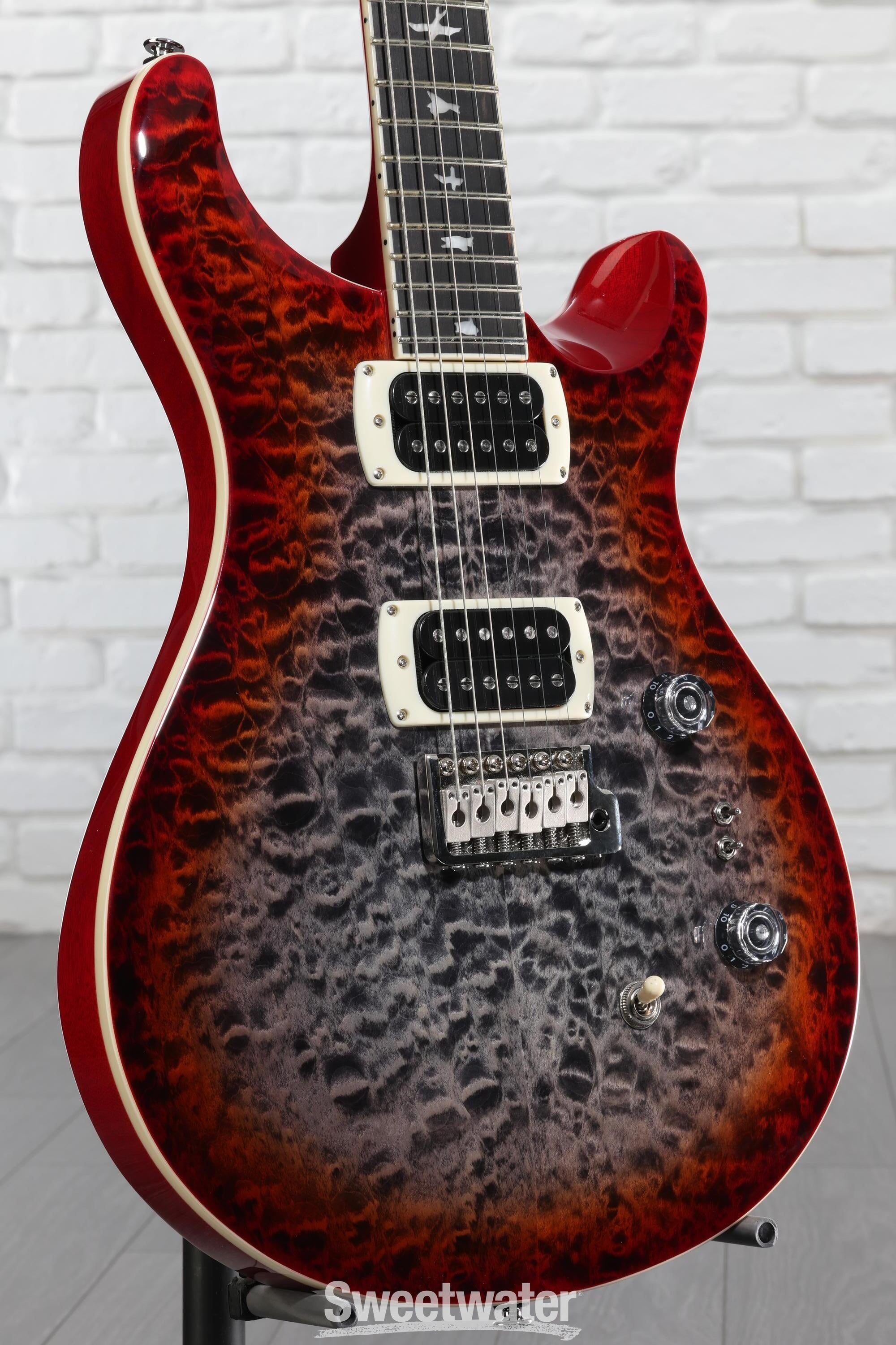 PRS SE Custom 24-08 Quilt Electric Guitar - Charcoal Cherry Burst