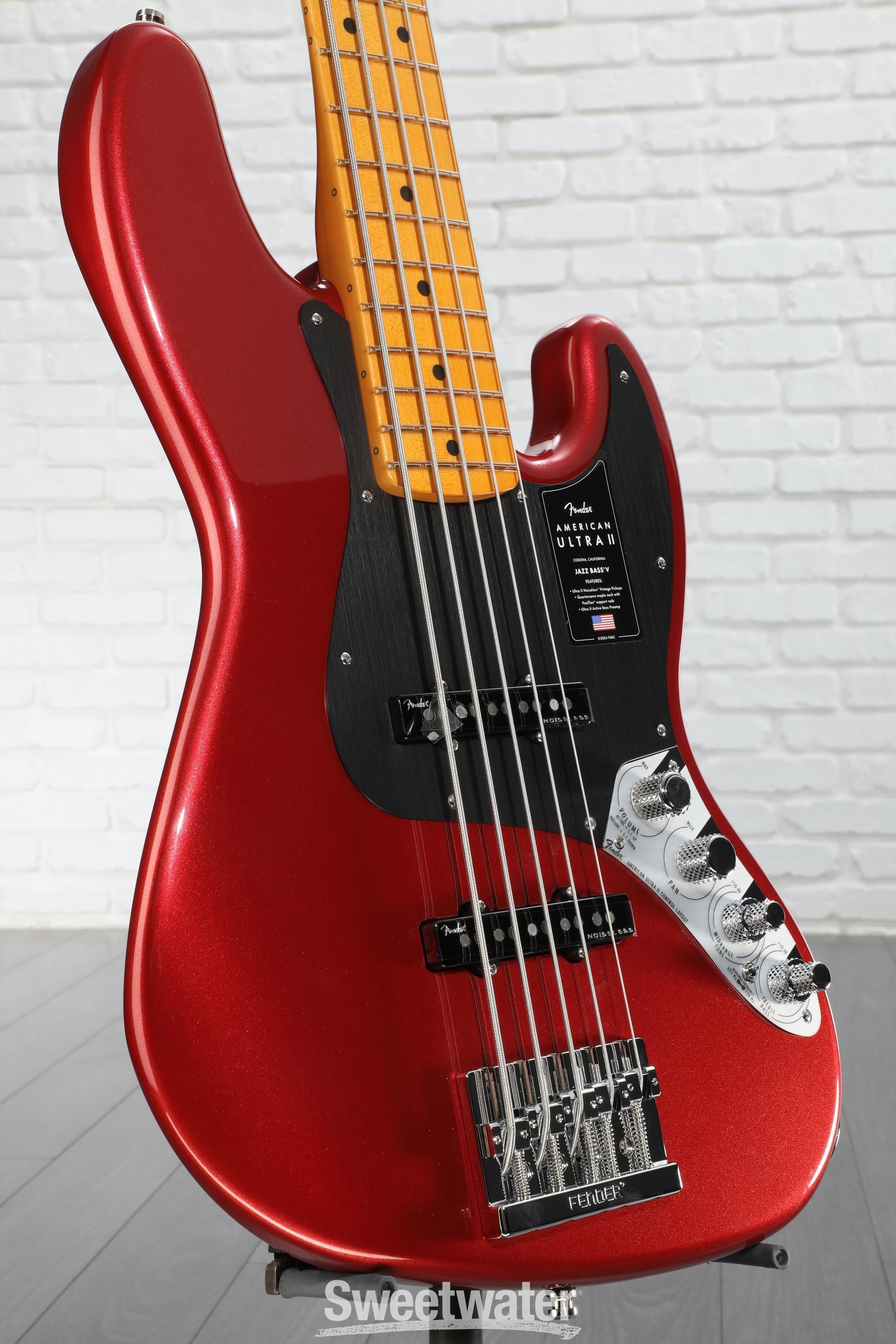 Fender American Ultra II Jazz Bass V - Sinister Red, Maple