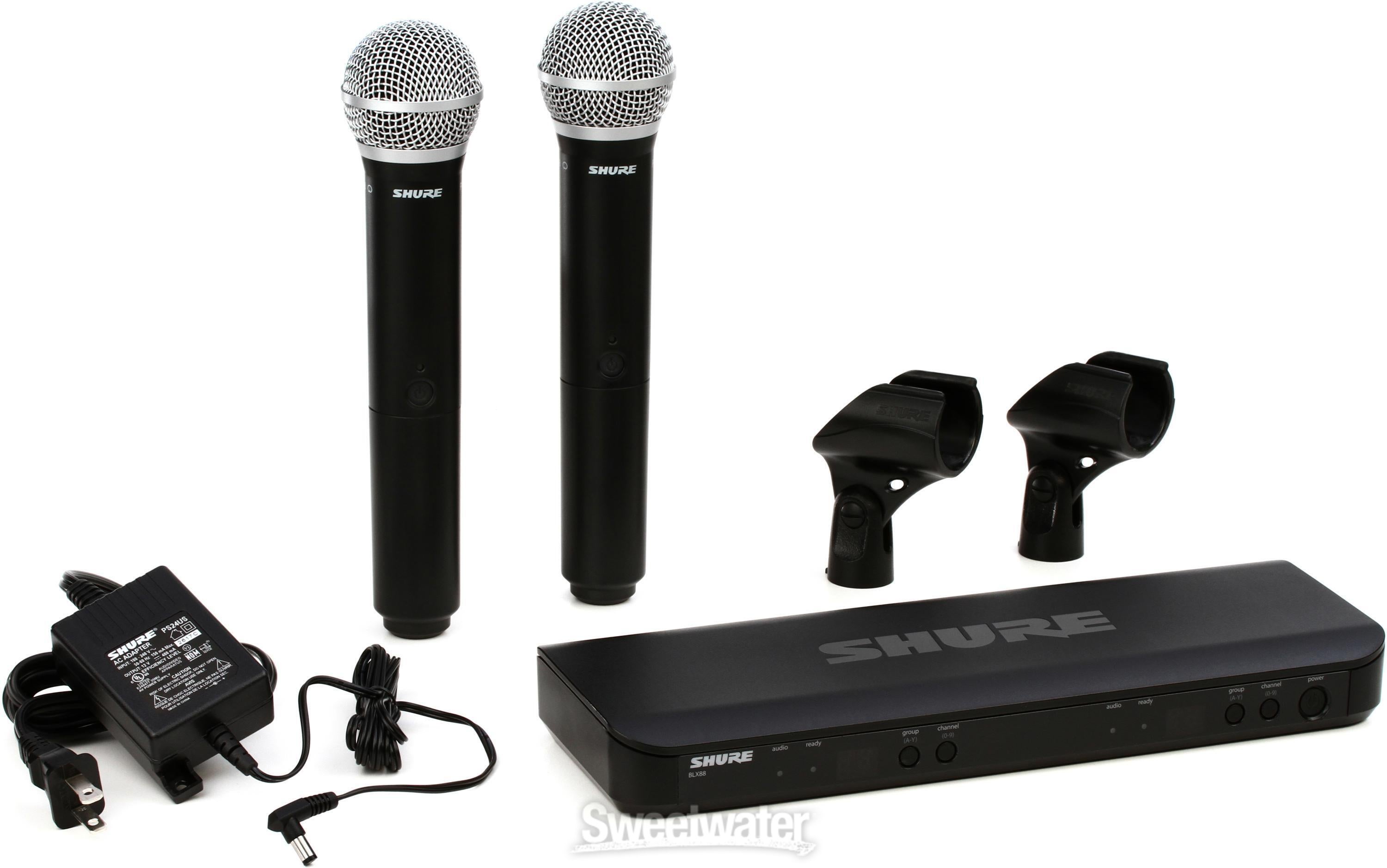 Shure BLX288 SM58 Dual Channel Wireless Handheld Microphone System