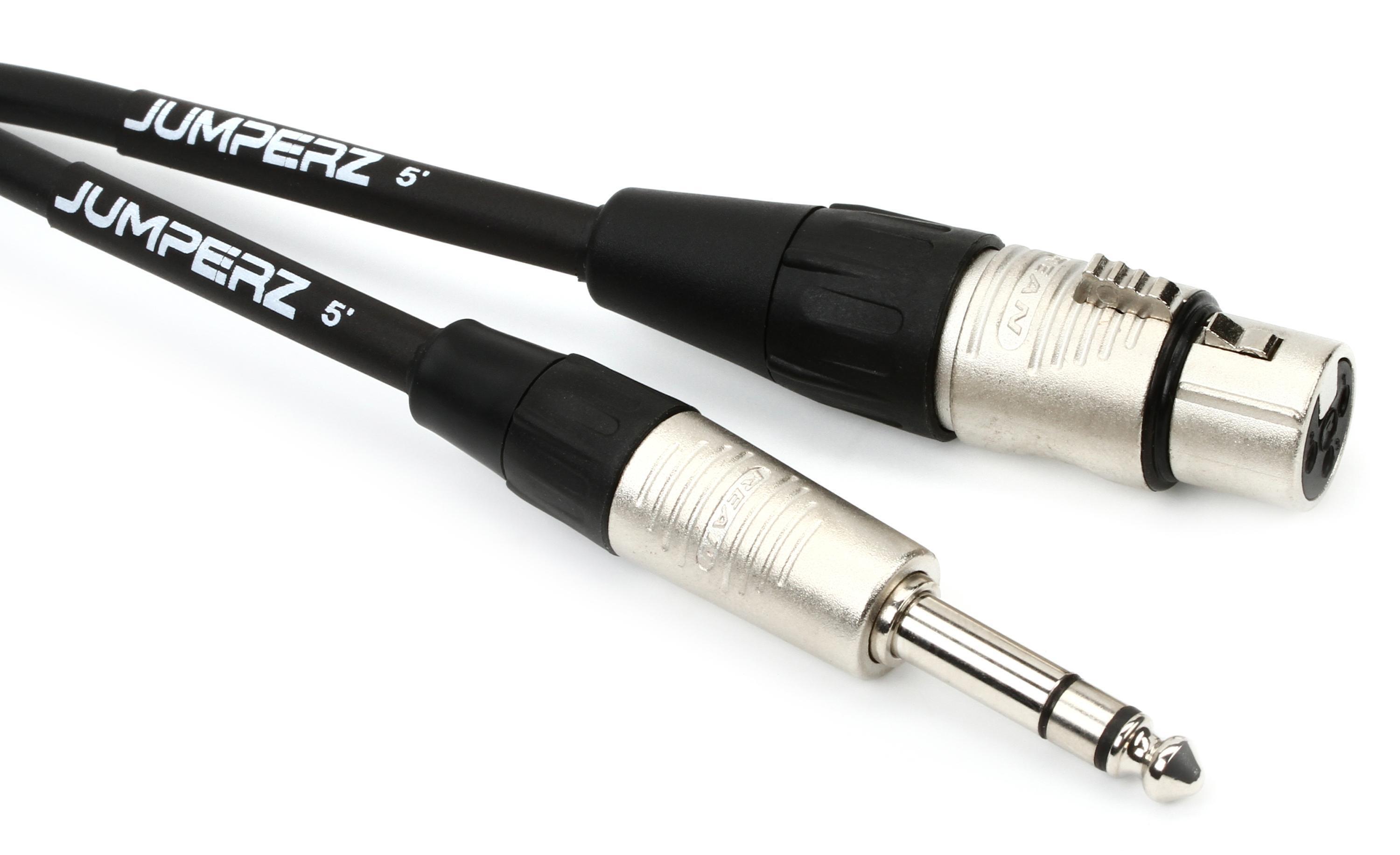 Photo of JUMPERZ JBTRSXF-5 Blue Line Patch Cable - XLR Female to TRS Male - 5 foot