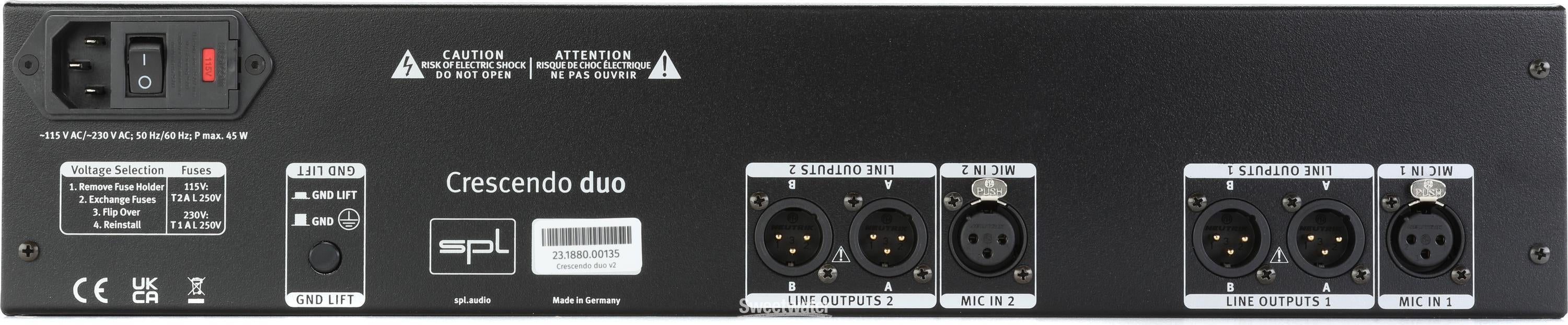 SPL Crescendo Duo v2 2-channel Microphone Preamp | Sweetwater