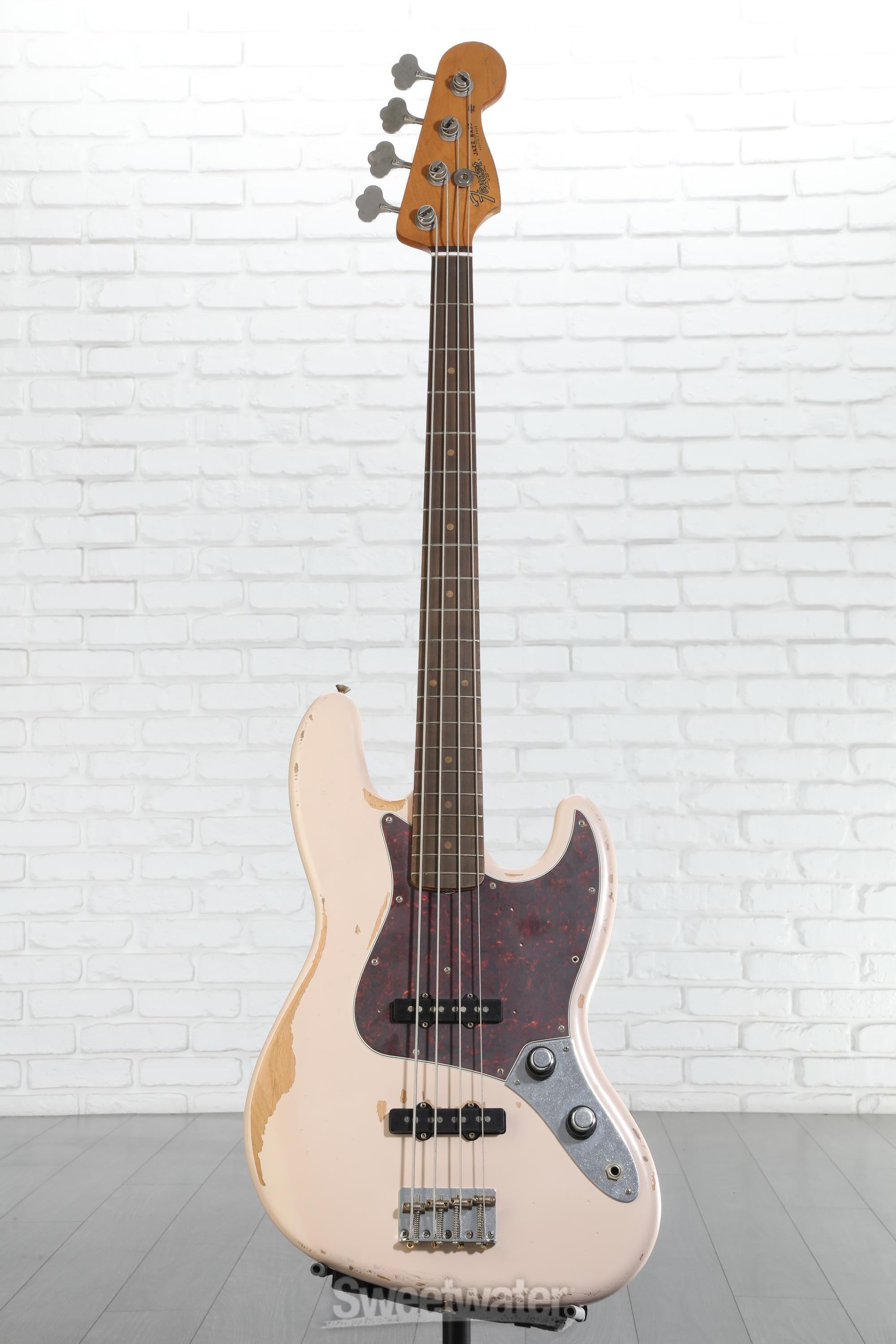Fender Flea Jazz Bass - Shell Pink, Road Worn | Sweetwater