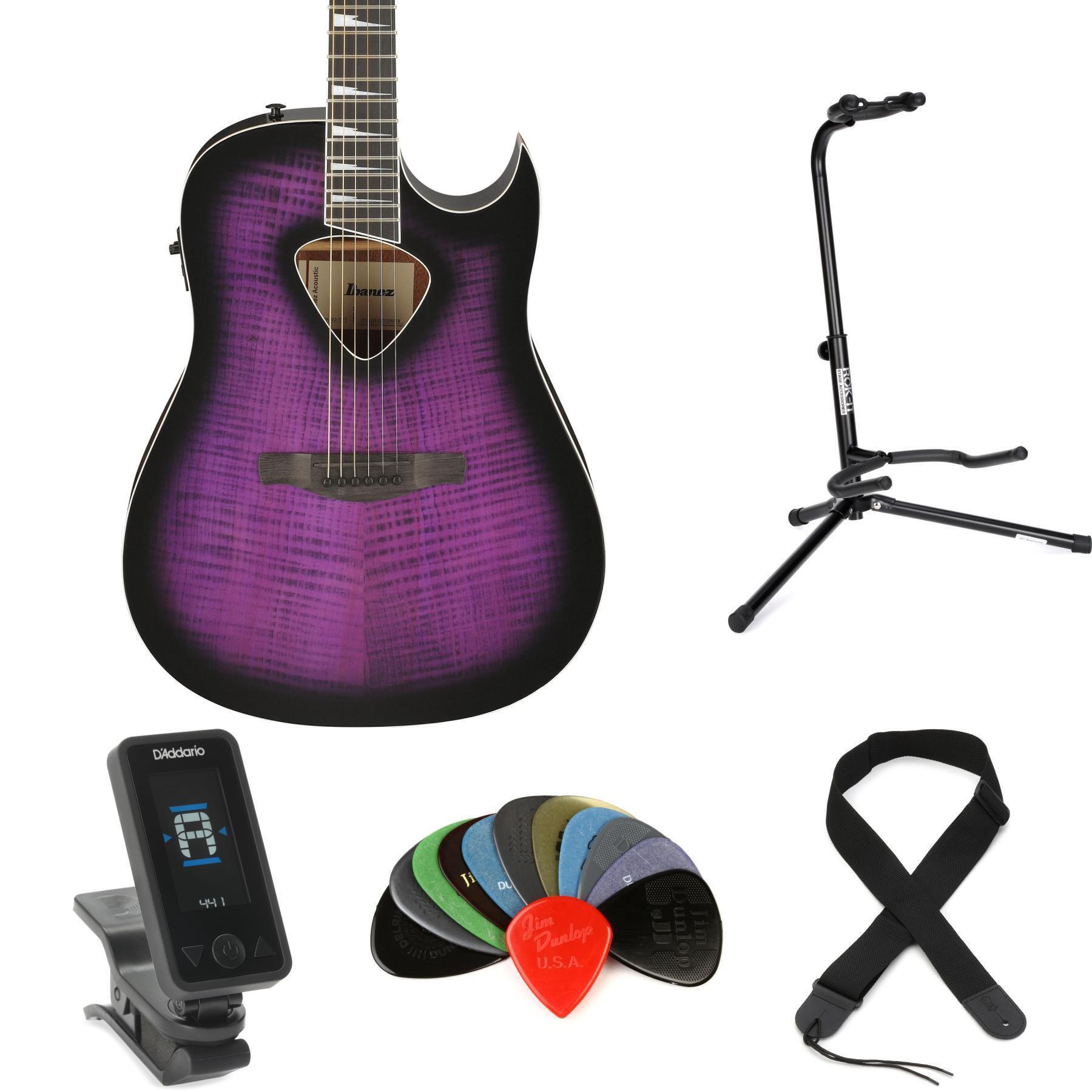 Photo of Ibanez Altstar ALT50FA Acoustic-electric Guitar Essentials Bundle - Violet Sunburst