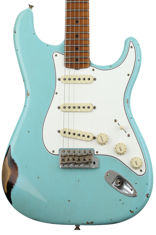 Fender Custom Shop Limited Edition Roasted Journeyman Relic Tomatillo  Stratocaster - Aged Daphne Blue