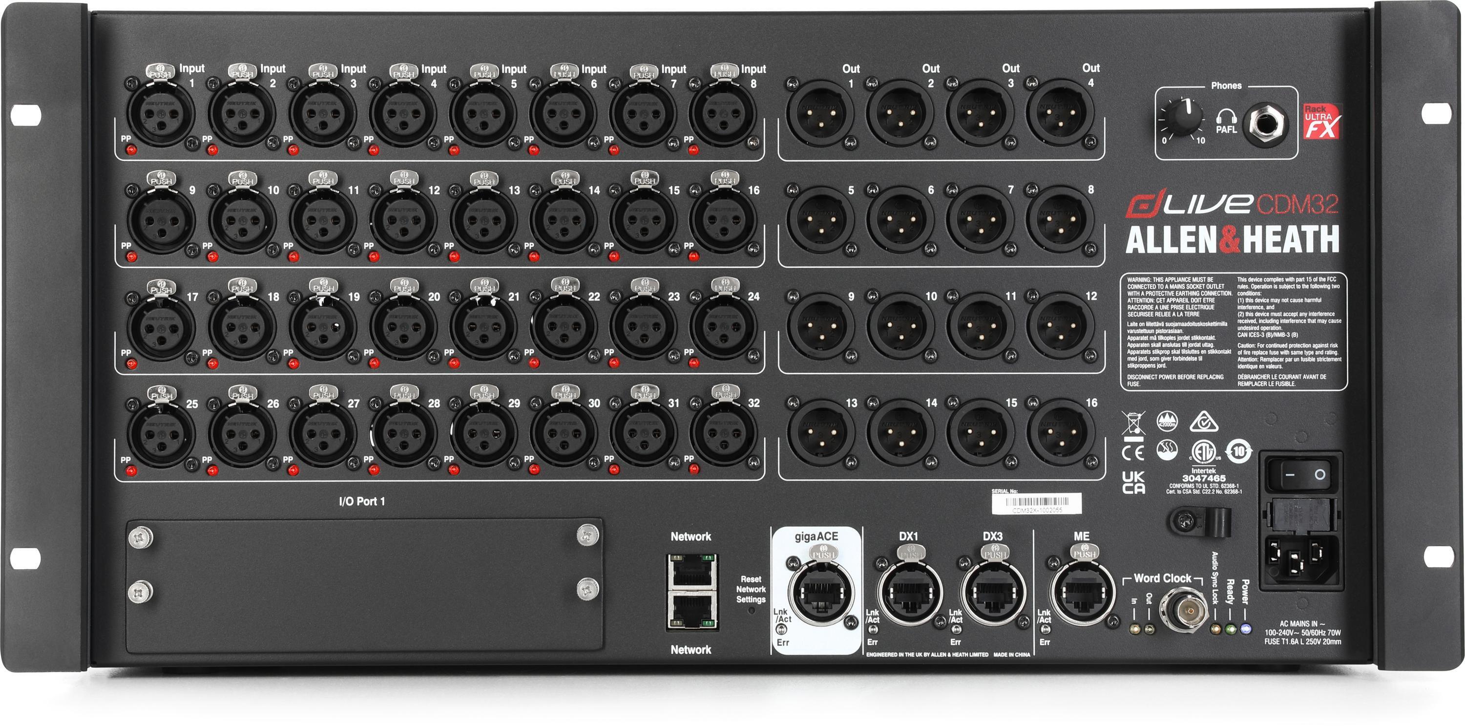 ミュージック CD,DVD Allen & Heath dLive CDM32 UFX MixRack 32-input Digital Stage Box