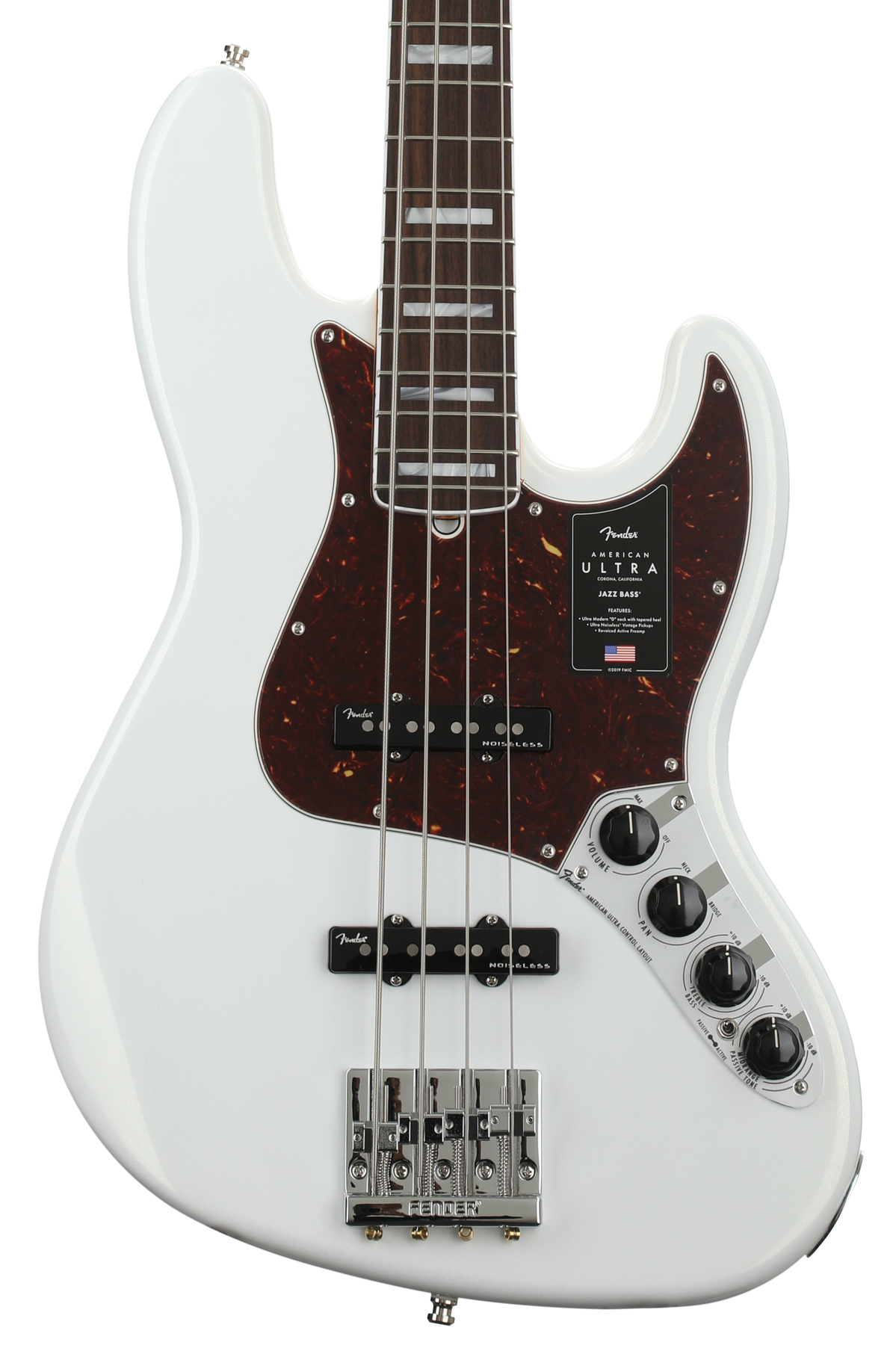 Fender American Ultra Jazz Bass - Arctic Pearl with Rosewood ...