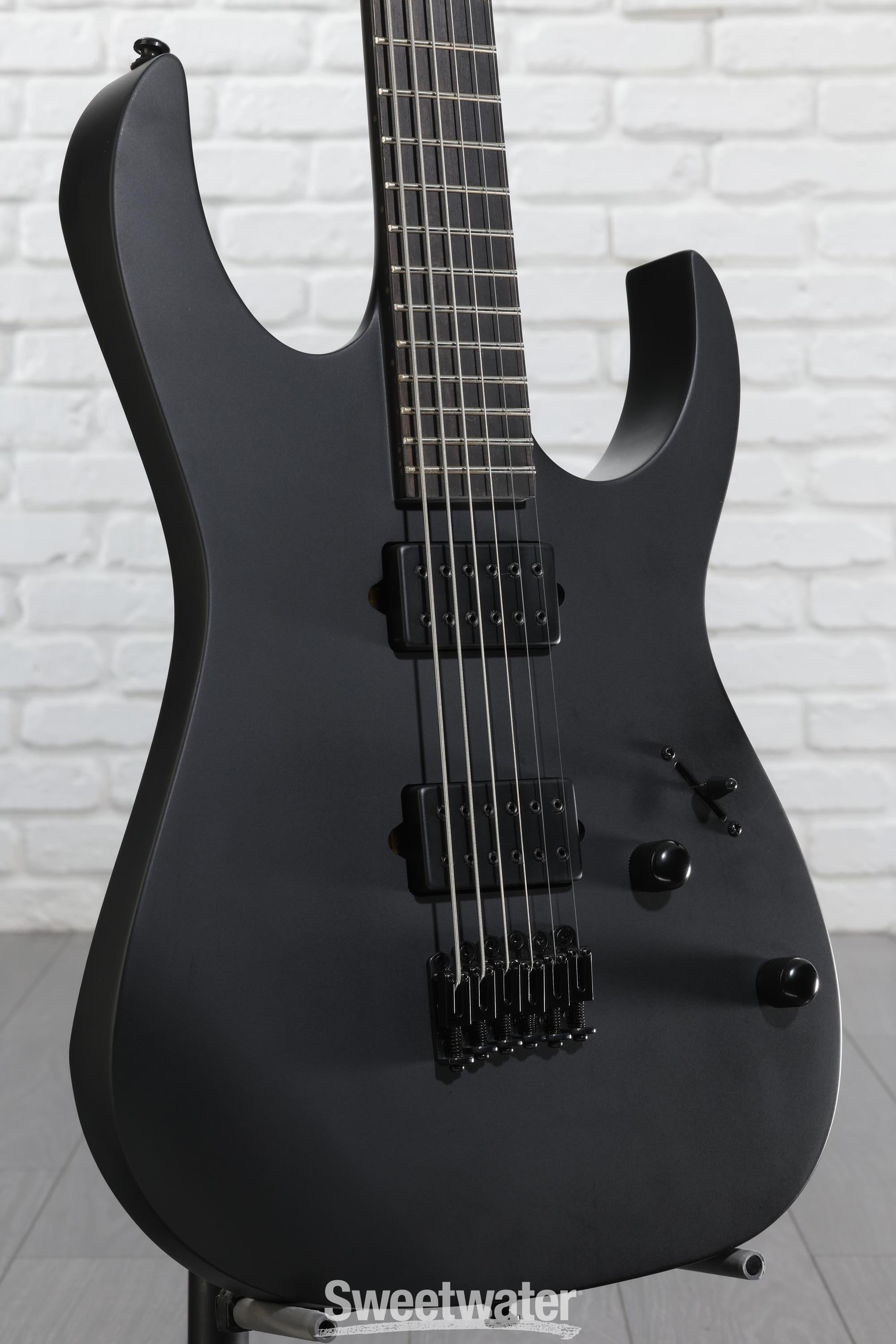 Ibanez Iron Label RG Baritone - Black Flat | Sweetwater