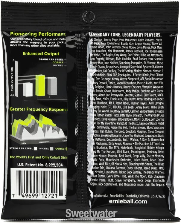 Ernie Ball 2721 Regular Slinky Cobalt Electric Guitar Strings - .010-.046
