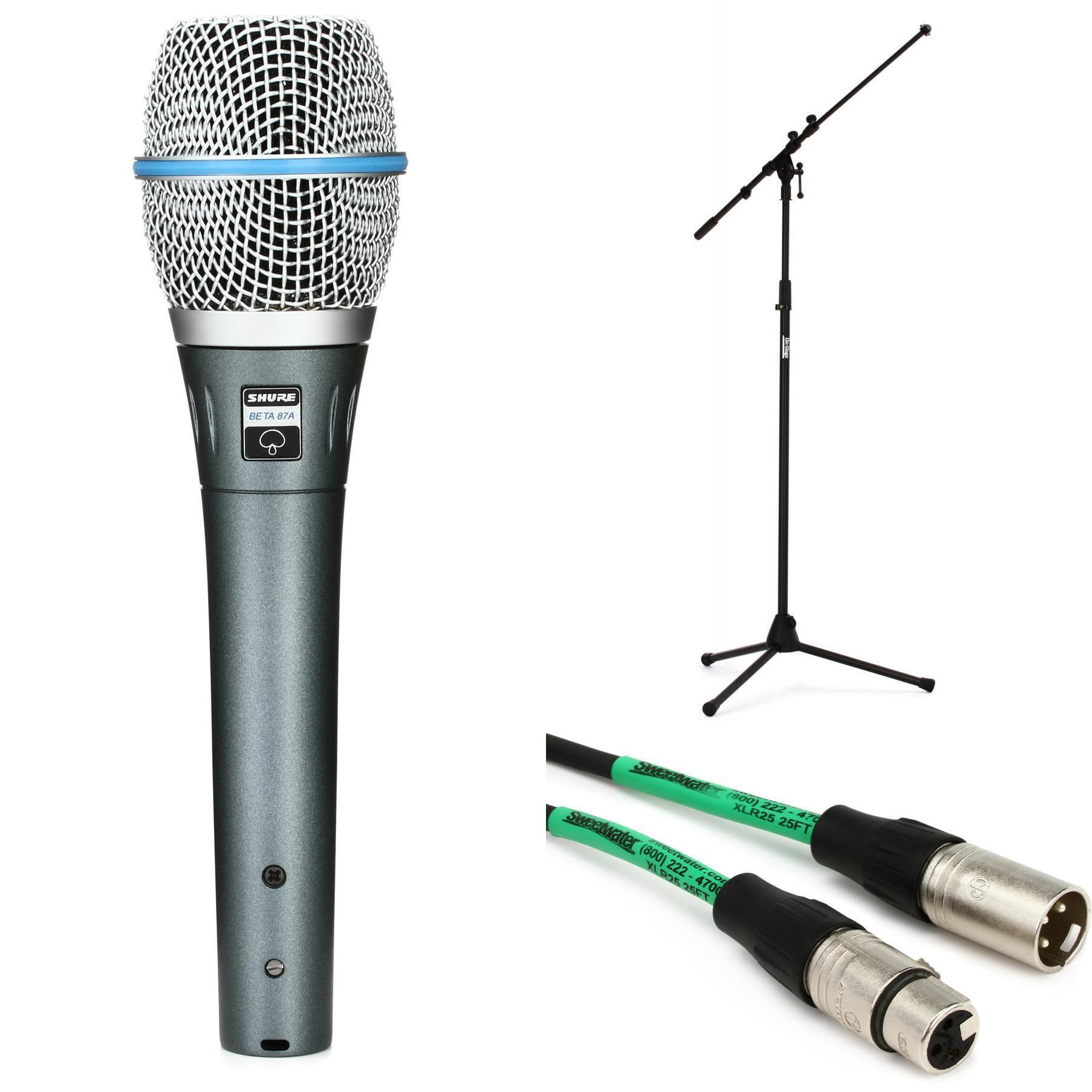 Shure Beta87A Handheld Microphone Bundle with Stand and Cable