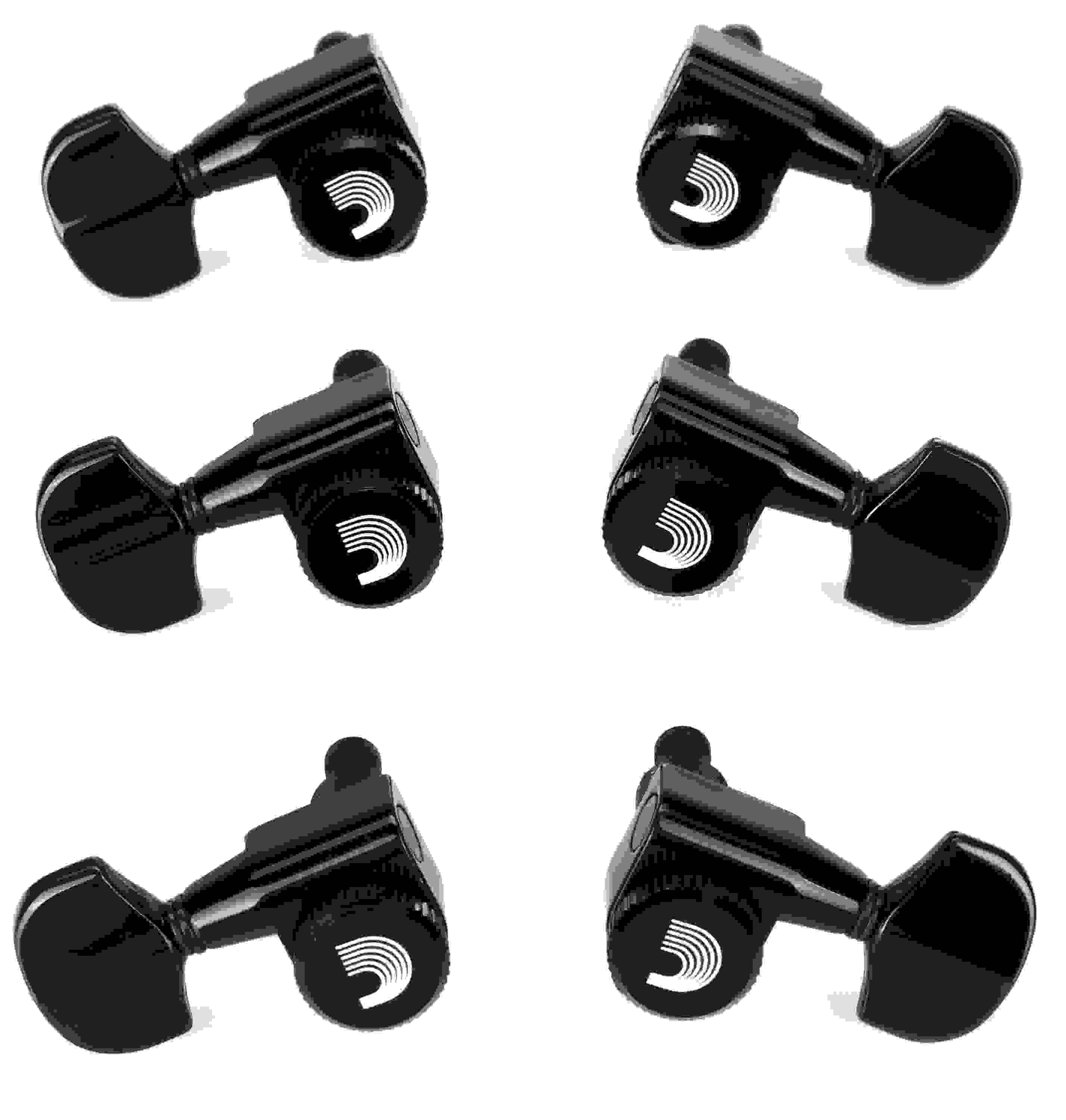 D'Addario Auto-Trim Locking Tuning Machines - 3+3 - Black