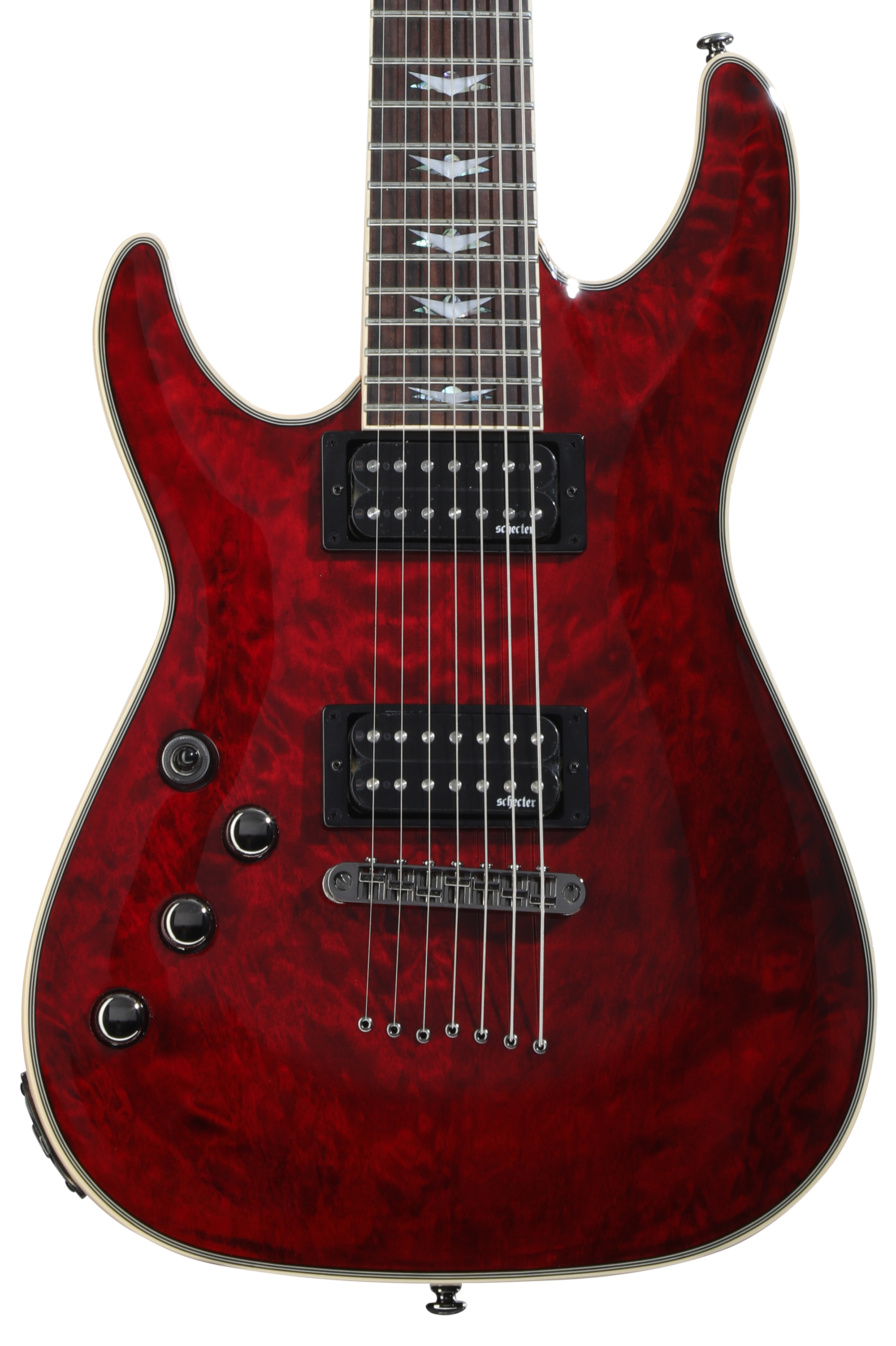 Schecter Omen Extreme-7 Left-Handed Electric Guitar - Black Cherry
