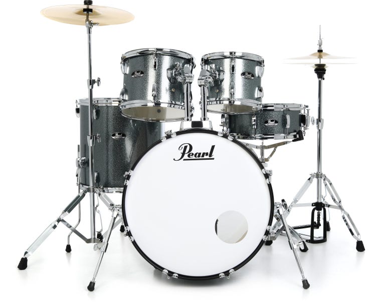 Pearl Roadshow RS525SC/C 5-piece Complete Drum Set with Cymbals - Aqua Blue Glitter