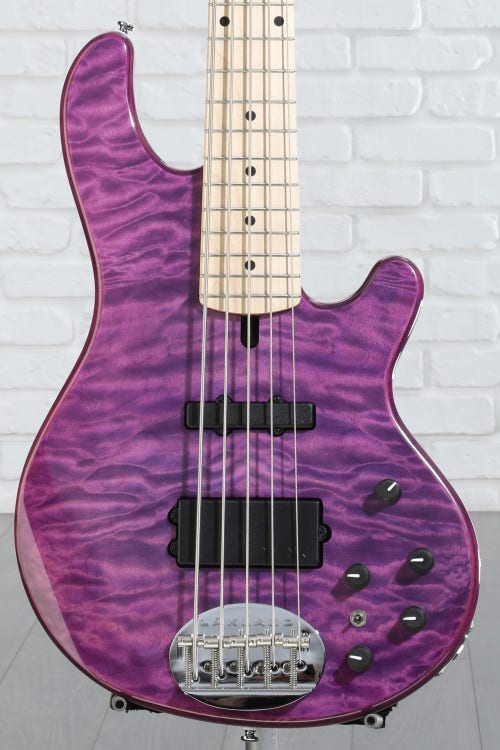 Lakland Skyline 55-02 Deluxe Bass Guitar - Translucent Purple with Maple Fingerboard - Sweetwater Exclusive