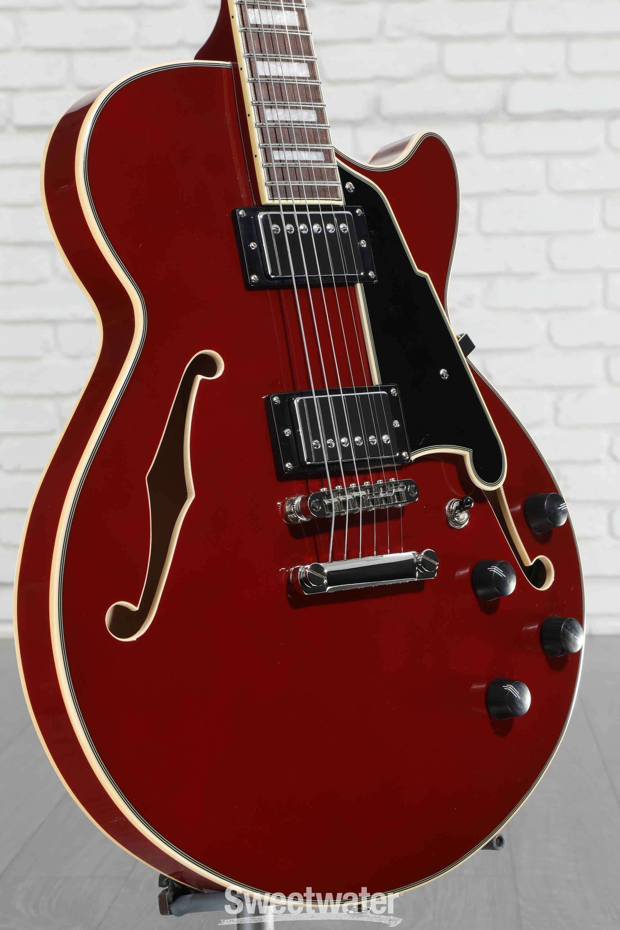 D'Angelico Premier SS Semi-hollow Electric Guitar - Burnt