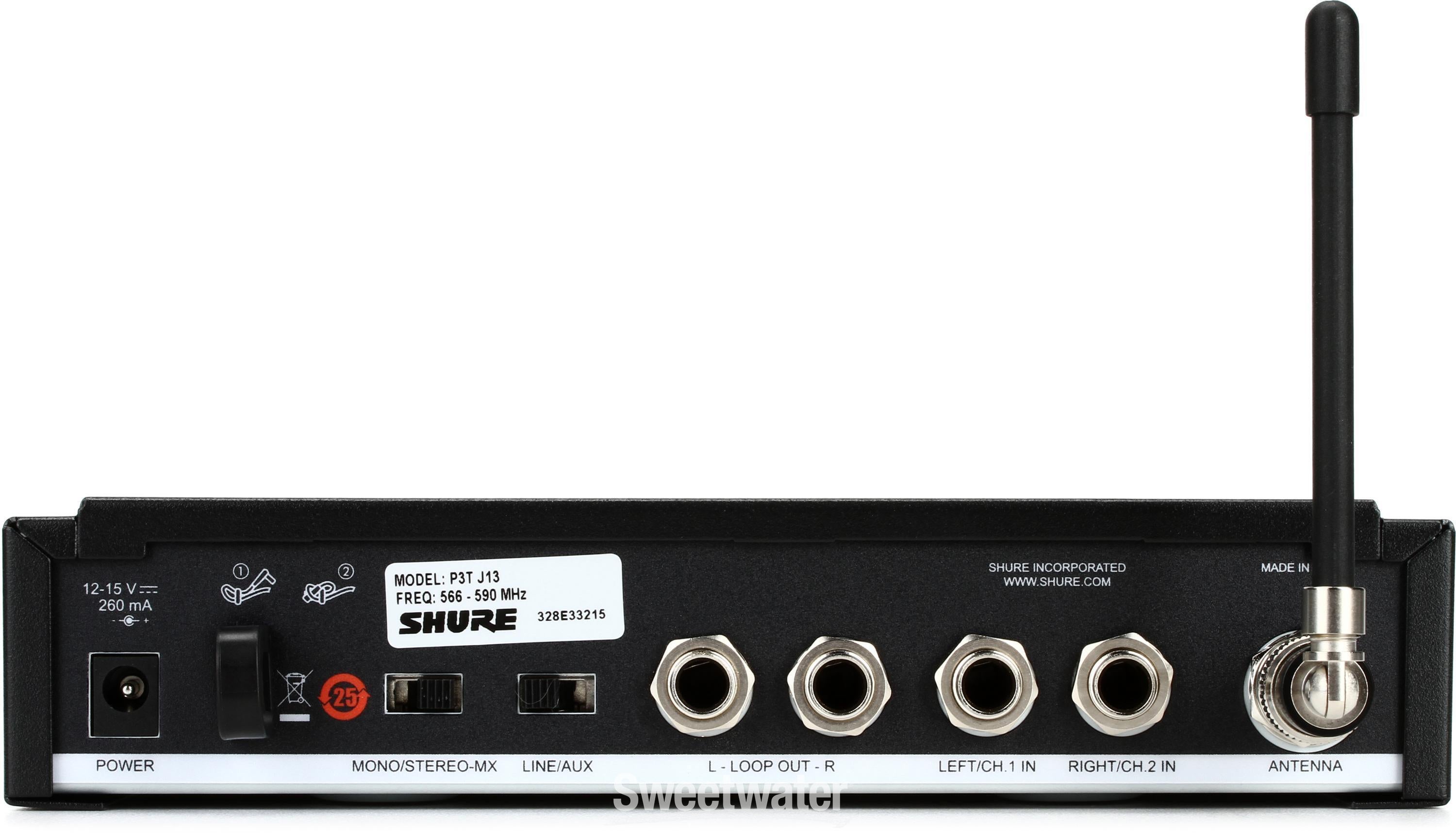 Shure P3T Wireless Monitor Transmitter - J13 Band | Sweetwater Shure P3T Wireless Monitor Transmitter - J13 Band | Sweetwater