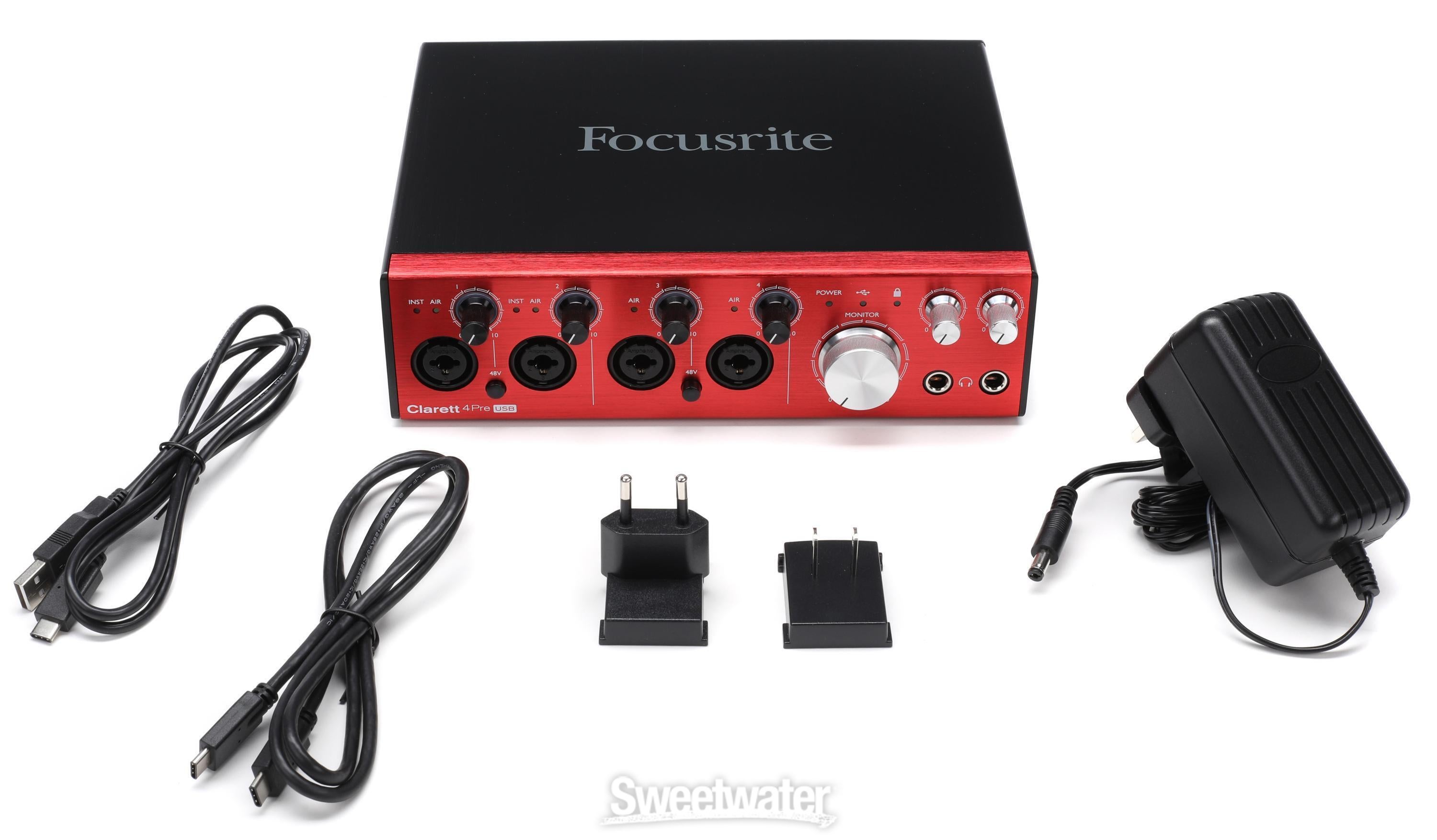 Focusrite Clarett 4Pre USB 18x8 Audio Interface Reviews | Sweetwater