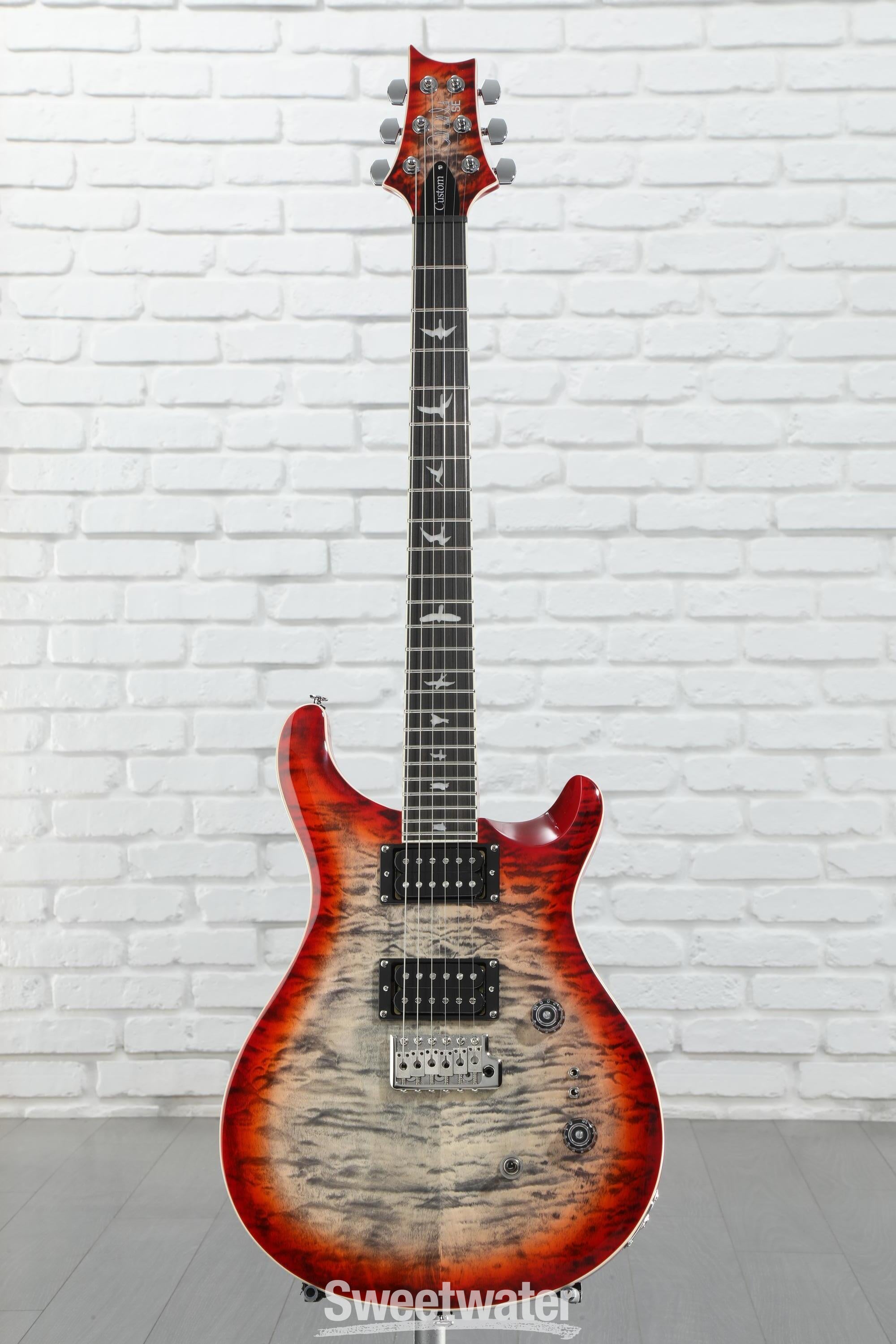 PRS SE Custom 24-08 Quilt Top Electric Guitar - Charcoal