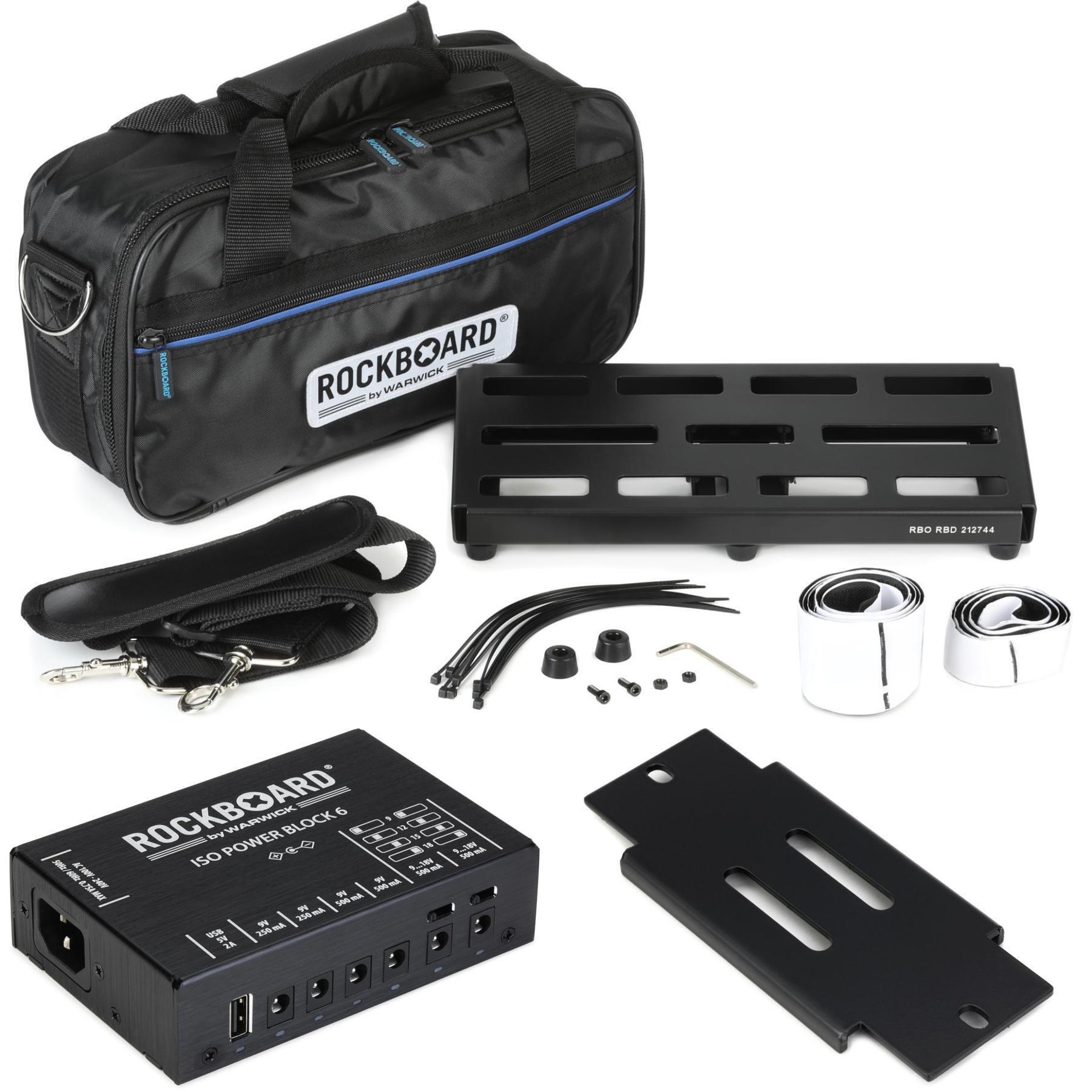 RockBoard by Warwick Duo 2.0 Pedalboard with Gig Bag and 6-outlet