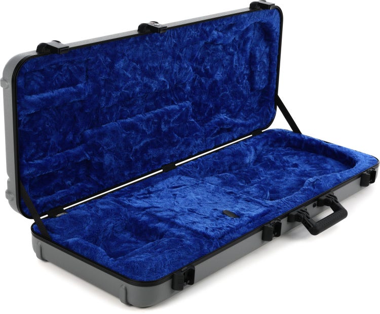 Fender Deluxe Molded Strat/Tele Case Silver with Blue Interior