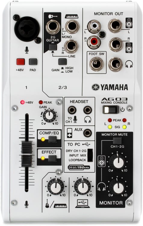 Yamaha AG03 3-channel Mixer and USB Audio Interface Reviews