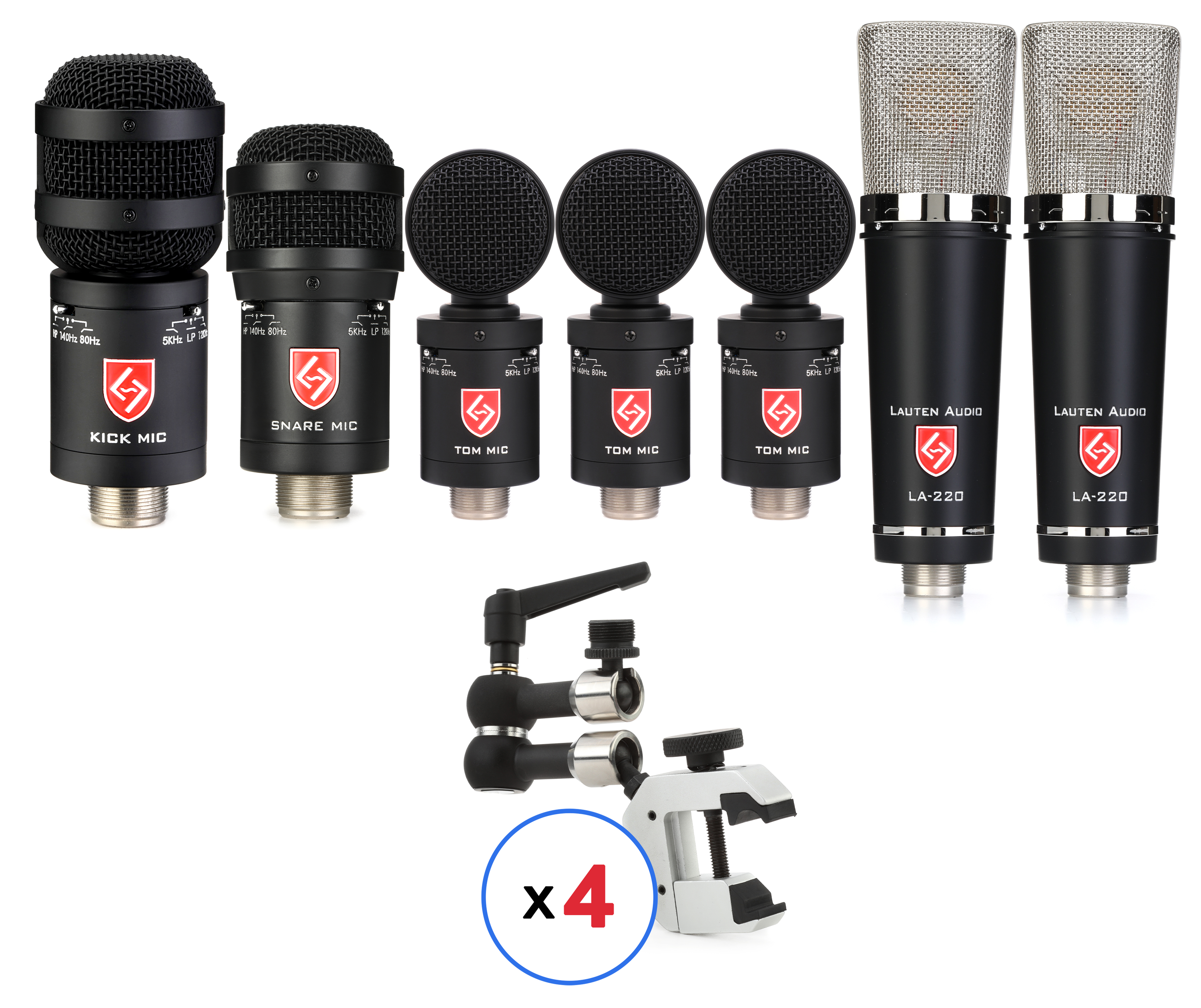 Photo of Lauten Audio 7-Piece Drum Microphone Package - Large-diaphragm Overheads