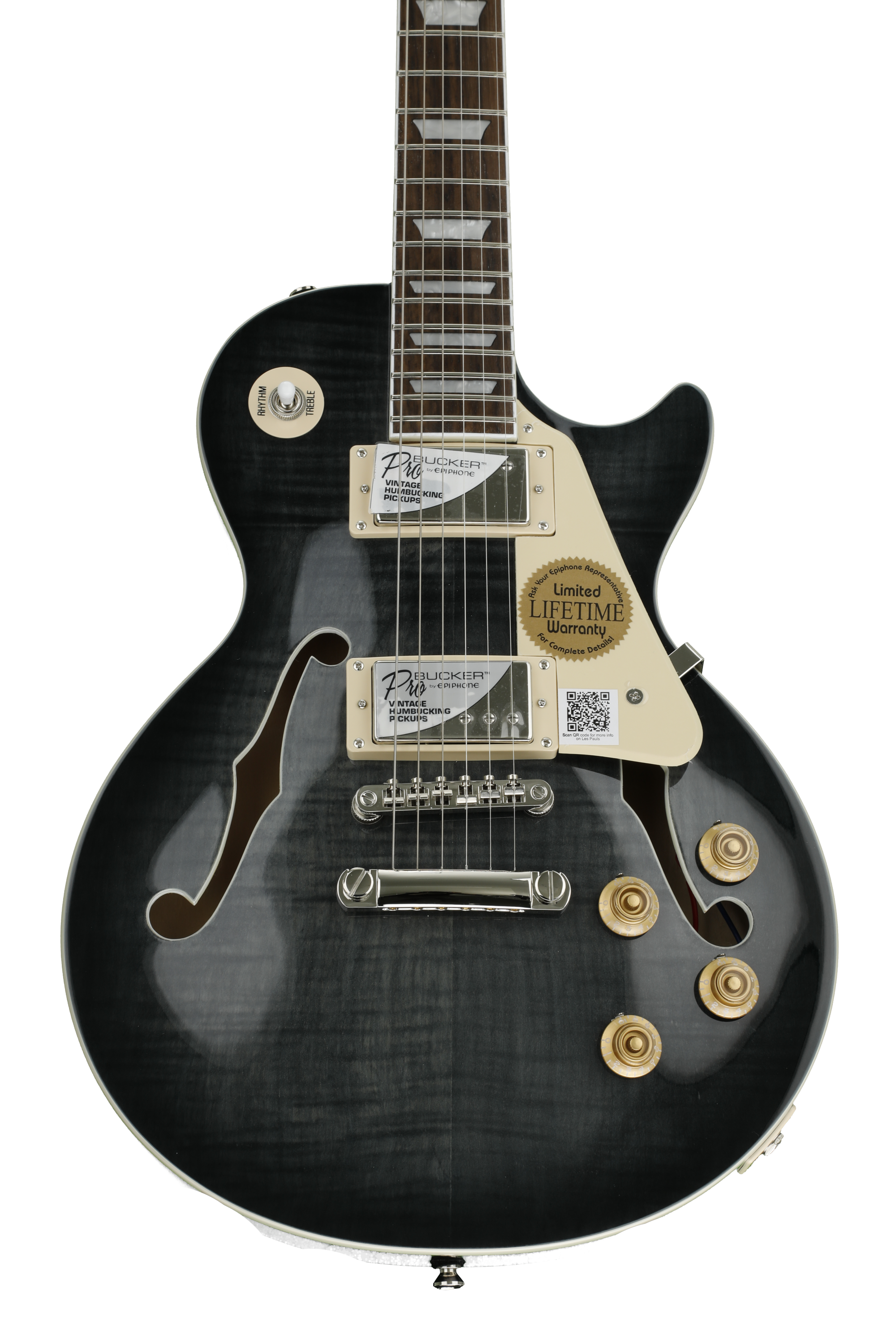 Epiphone Les Paul ES Pro - Translucent Black | Sweetwater Epiphone Les Paul ES Pro - Translucent Black | Sweetwater