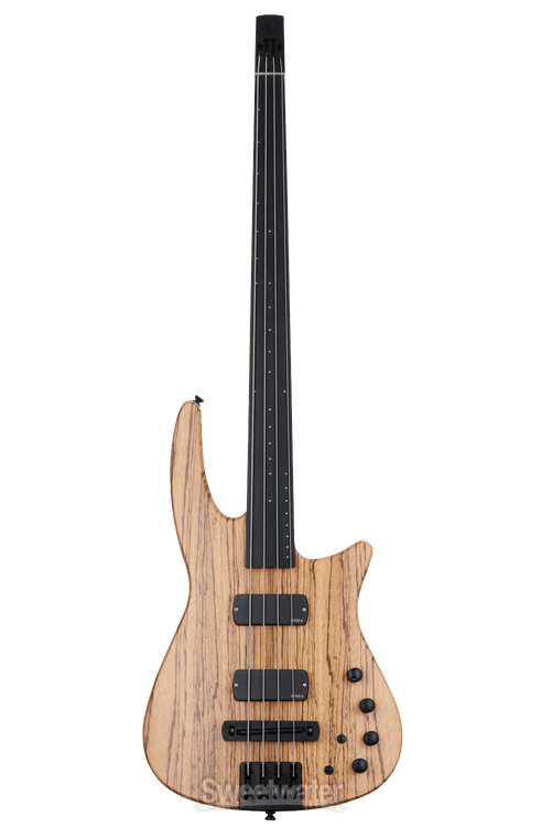 NS Design CR4 Radius Fretless Bass Guitar - Zebrawood - Sweetwater USA  Exclusive