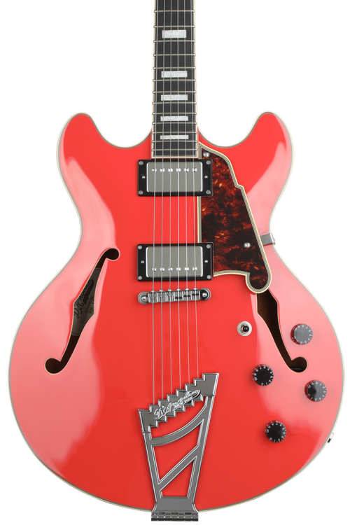 D'Angelico Premier DC - Fiesta Red with Stairstep Trapeze