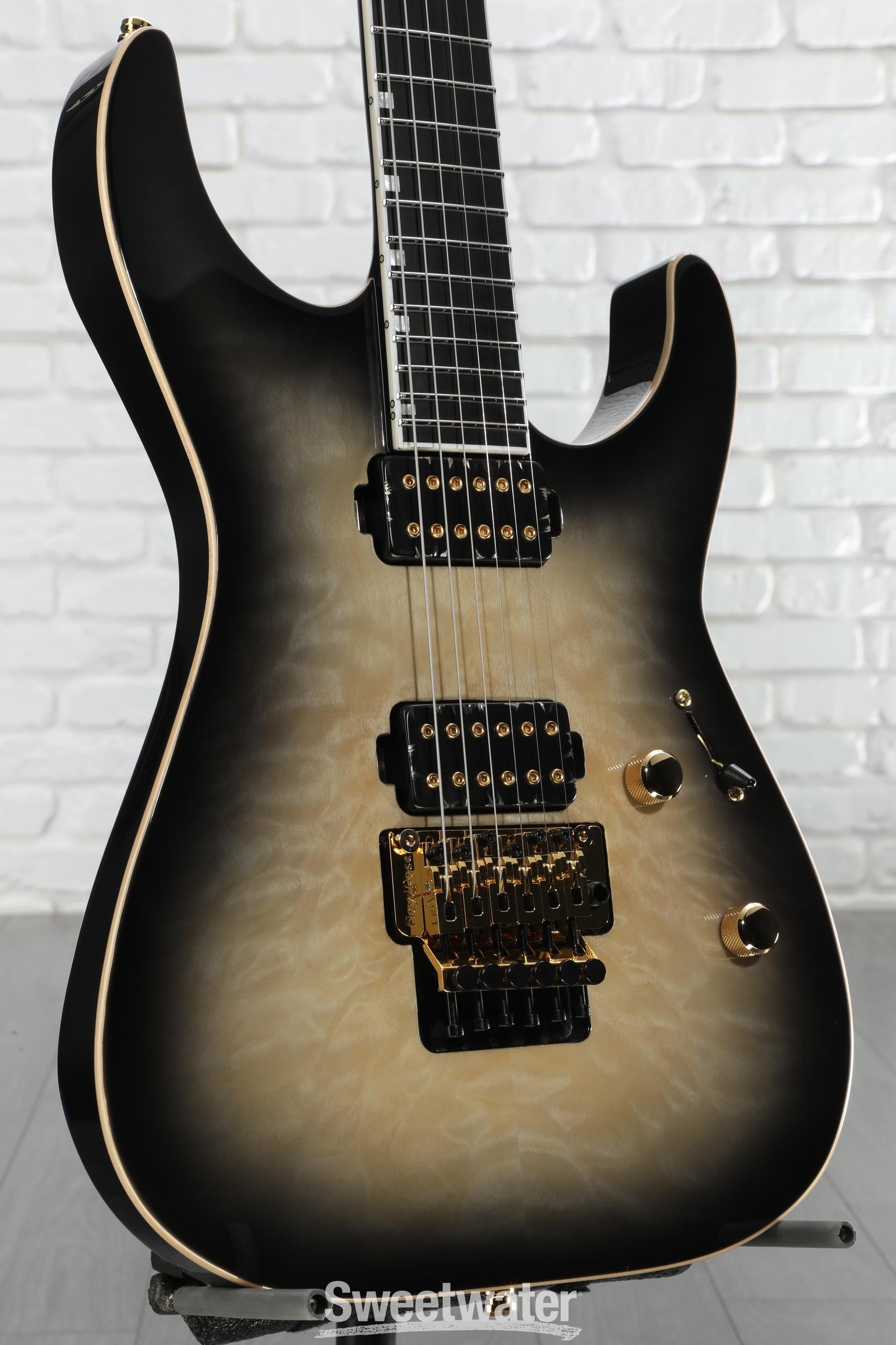ESP E-II M-II QM Electric Guitar - Black Natural Burst | Sweetwater
