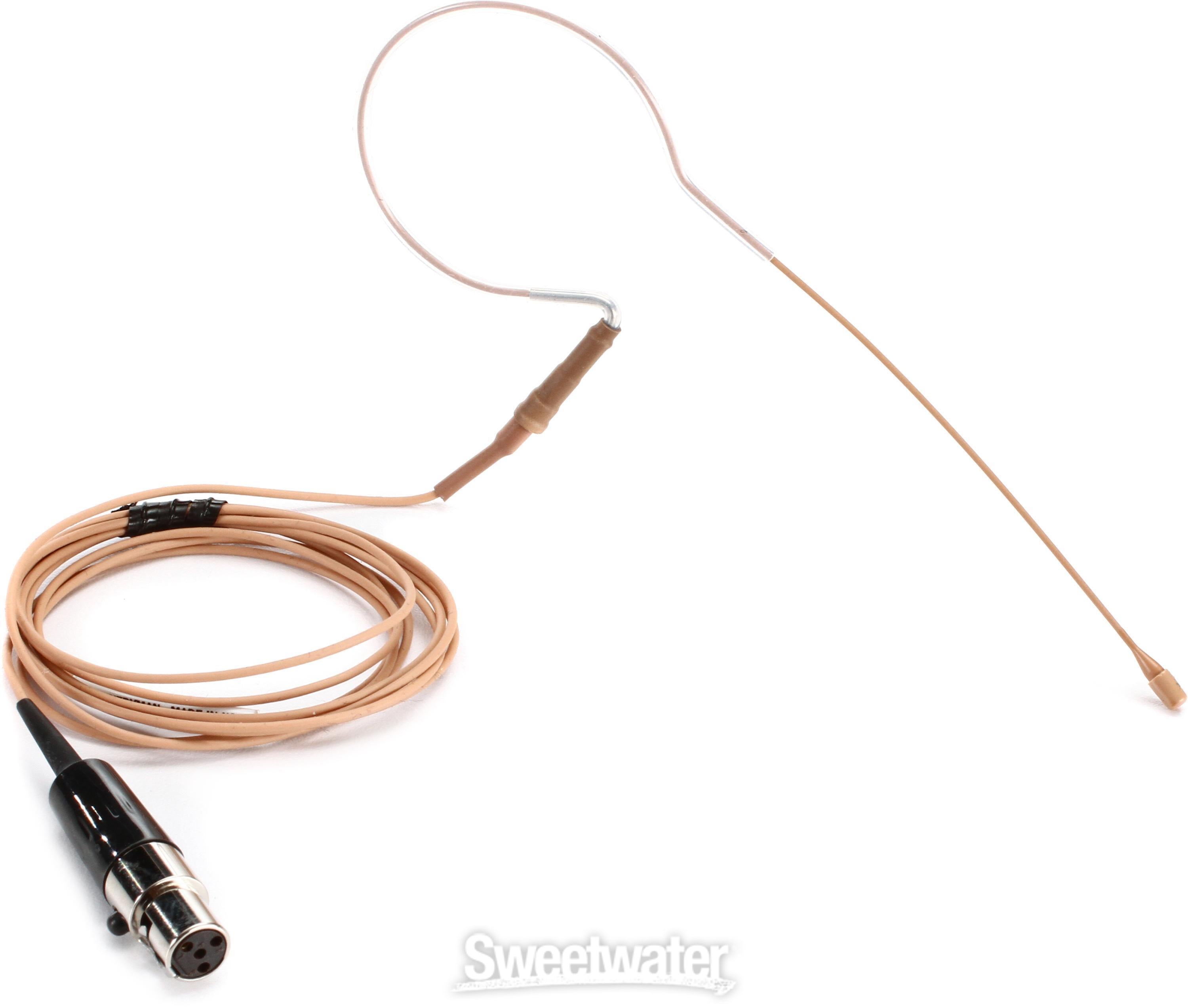 Countryman E6 Omnidirectional Earset Microphone - Standard Gain with 1mm  Cable and TA4F Connector for Shure Wireless - Tan