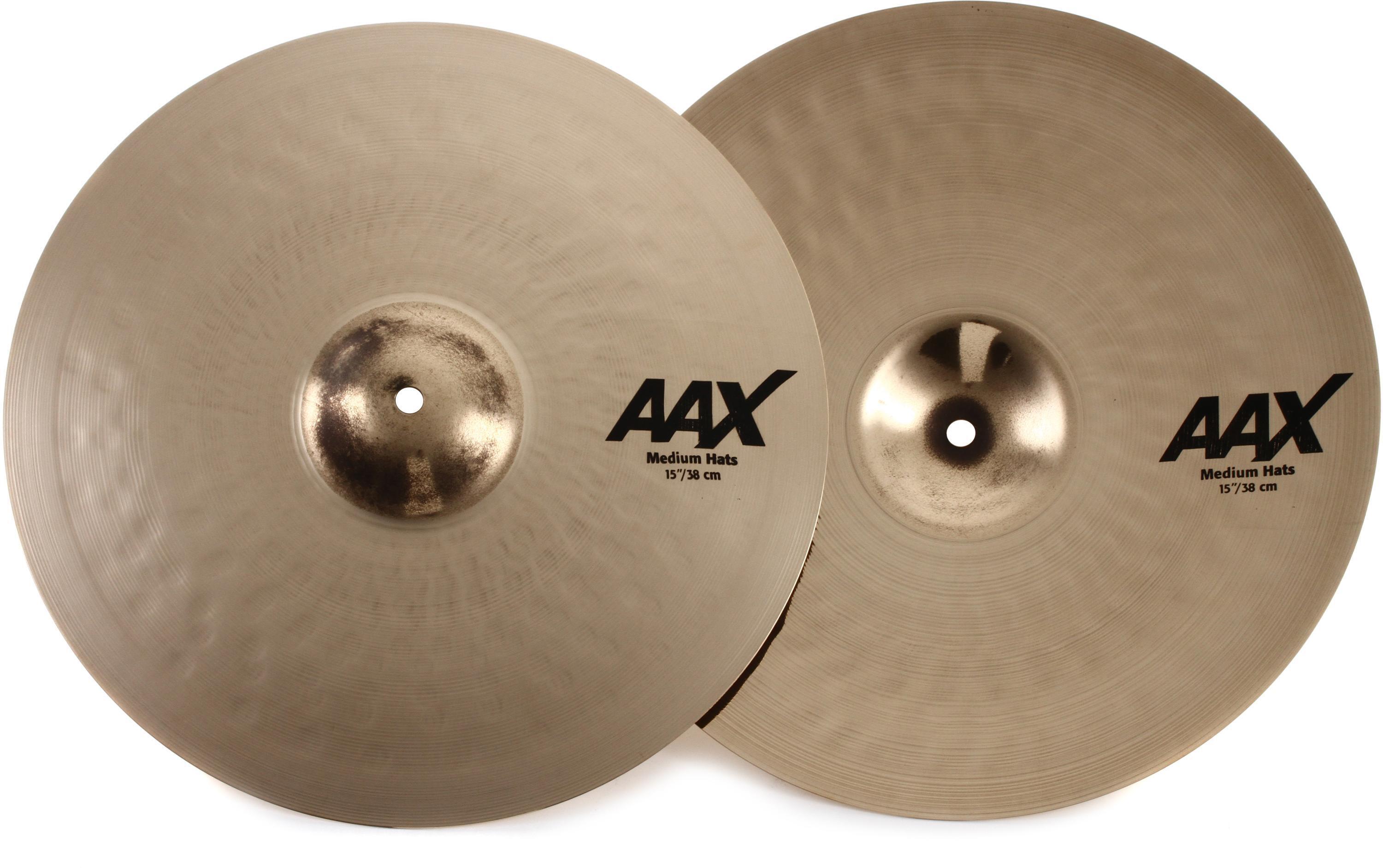 Sabian 15 inch AAX Medium Hi-hat Cymbals - Brilliant Finish