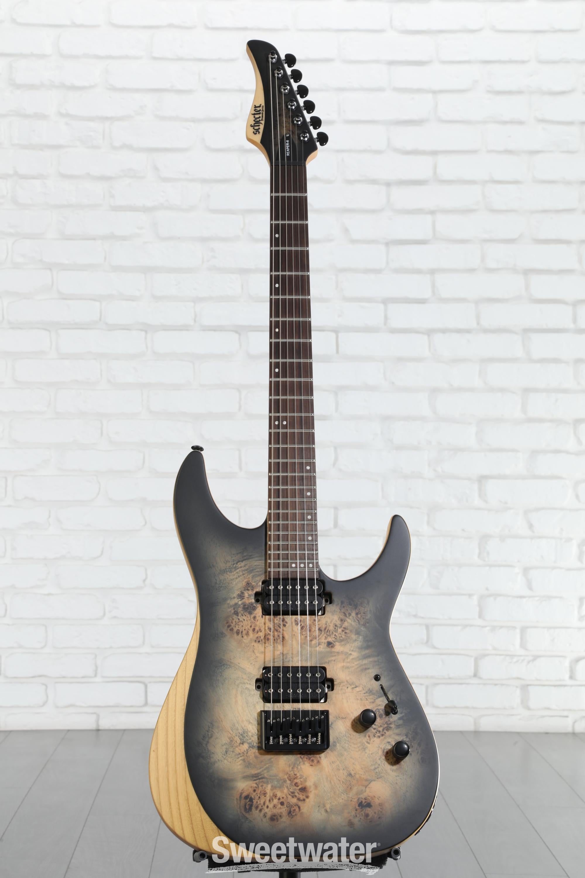 Schecter Reaper-6 レフティ Schecter Reaper-6 - Satin Charcoal Burst | Sweetwater