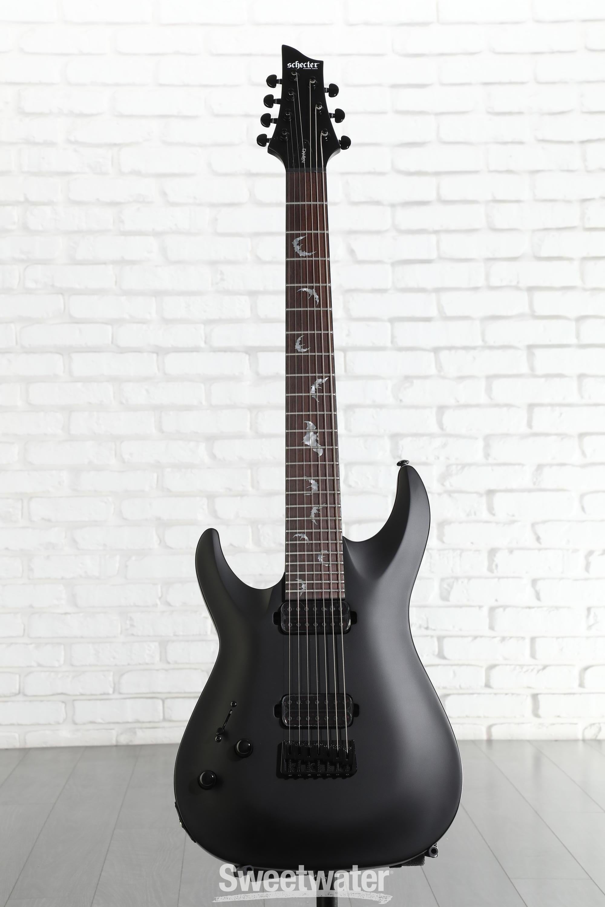 Schecter Damien-7 SBK Left-handed Electric Guitar - Satin Black