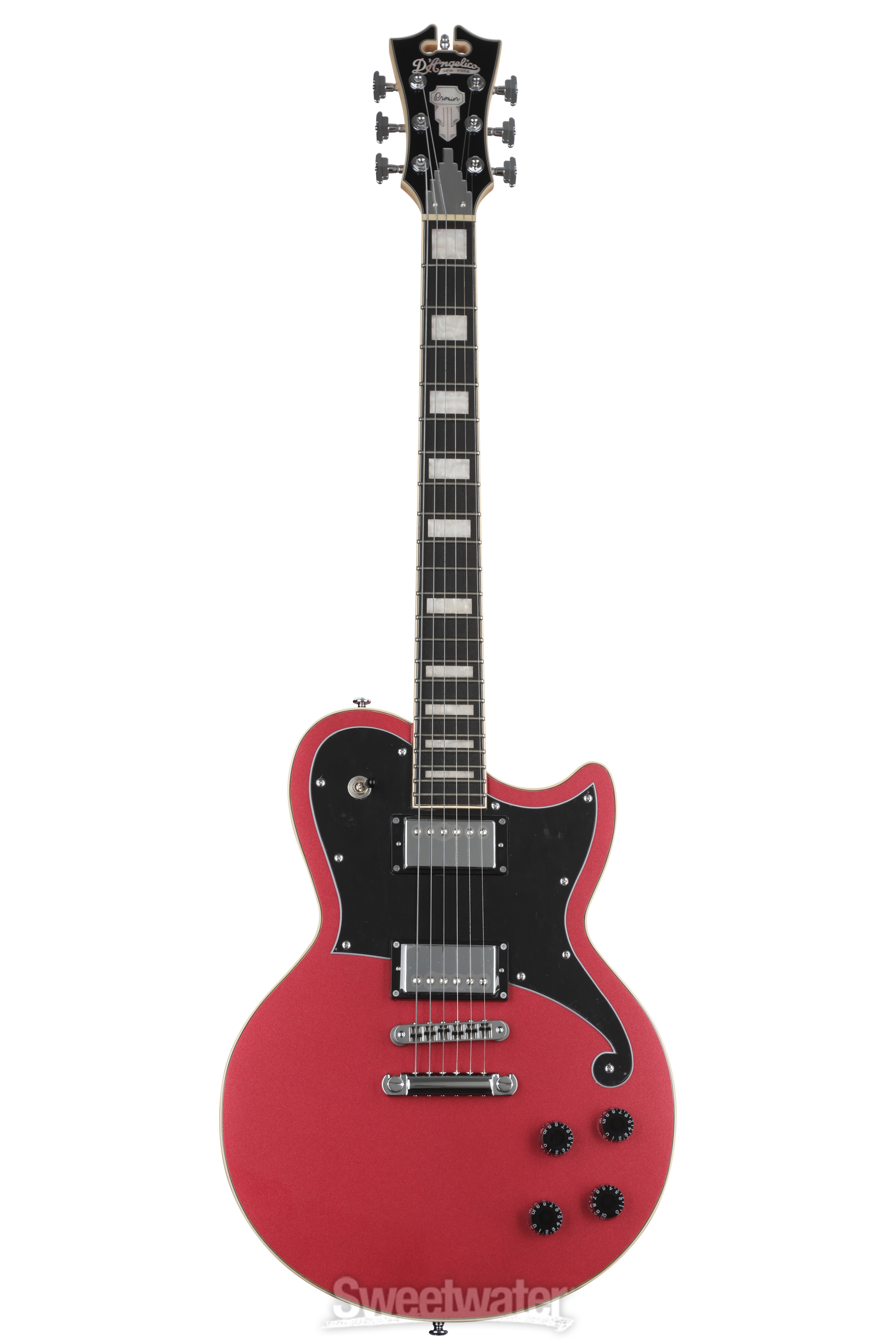 D'Angelico Premier Atlantic Electric Guitar - Oxblood with Stopbar