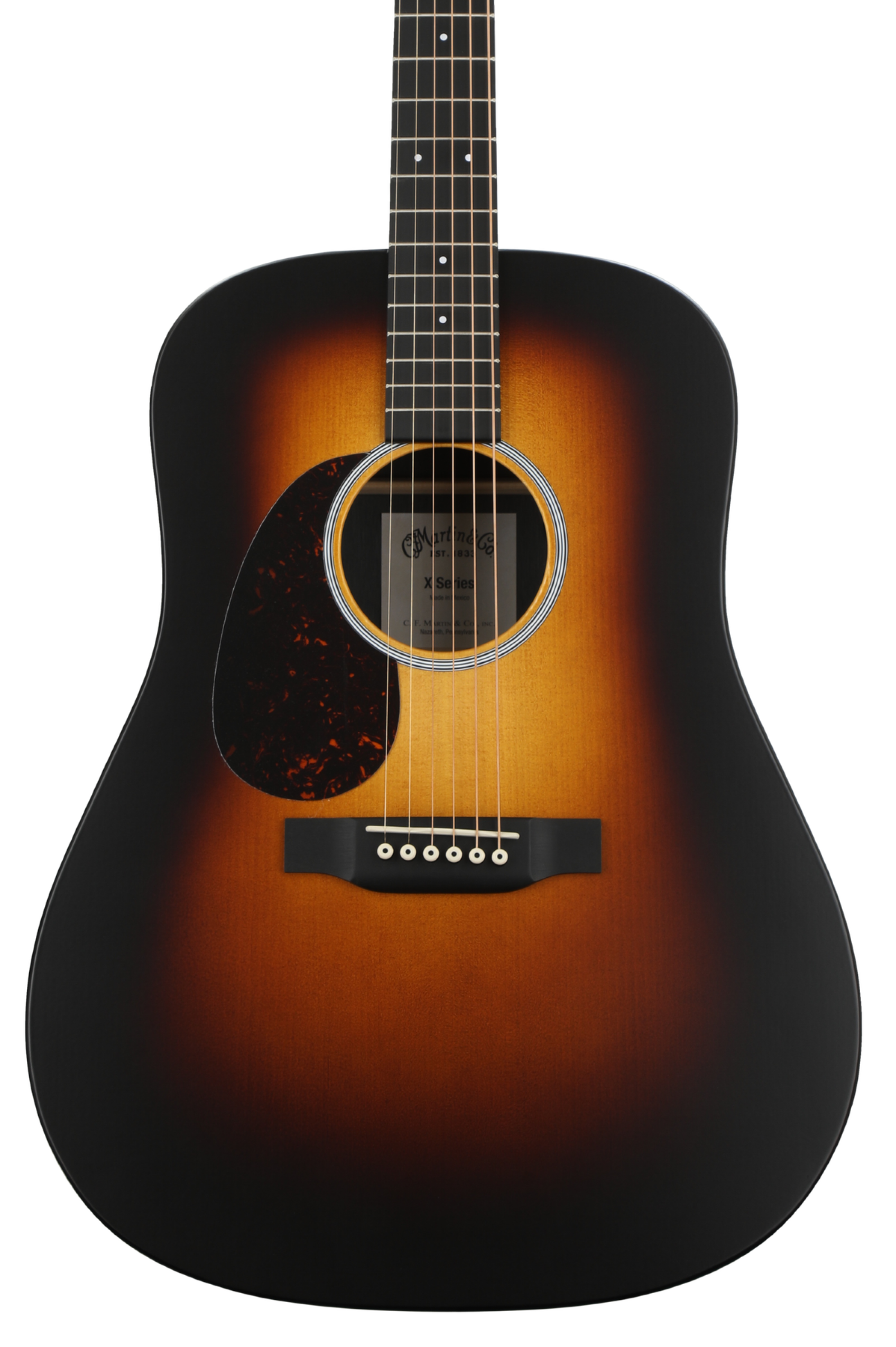 Martin DX1AE Left-Handed Acoustic Guitar - Macassar Burst | Sweetwater