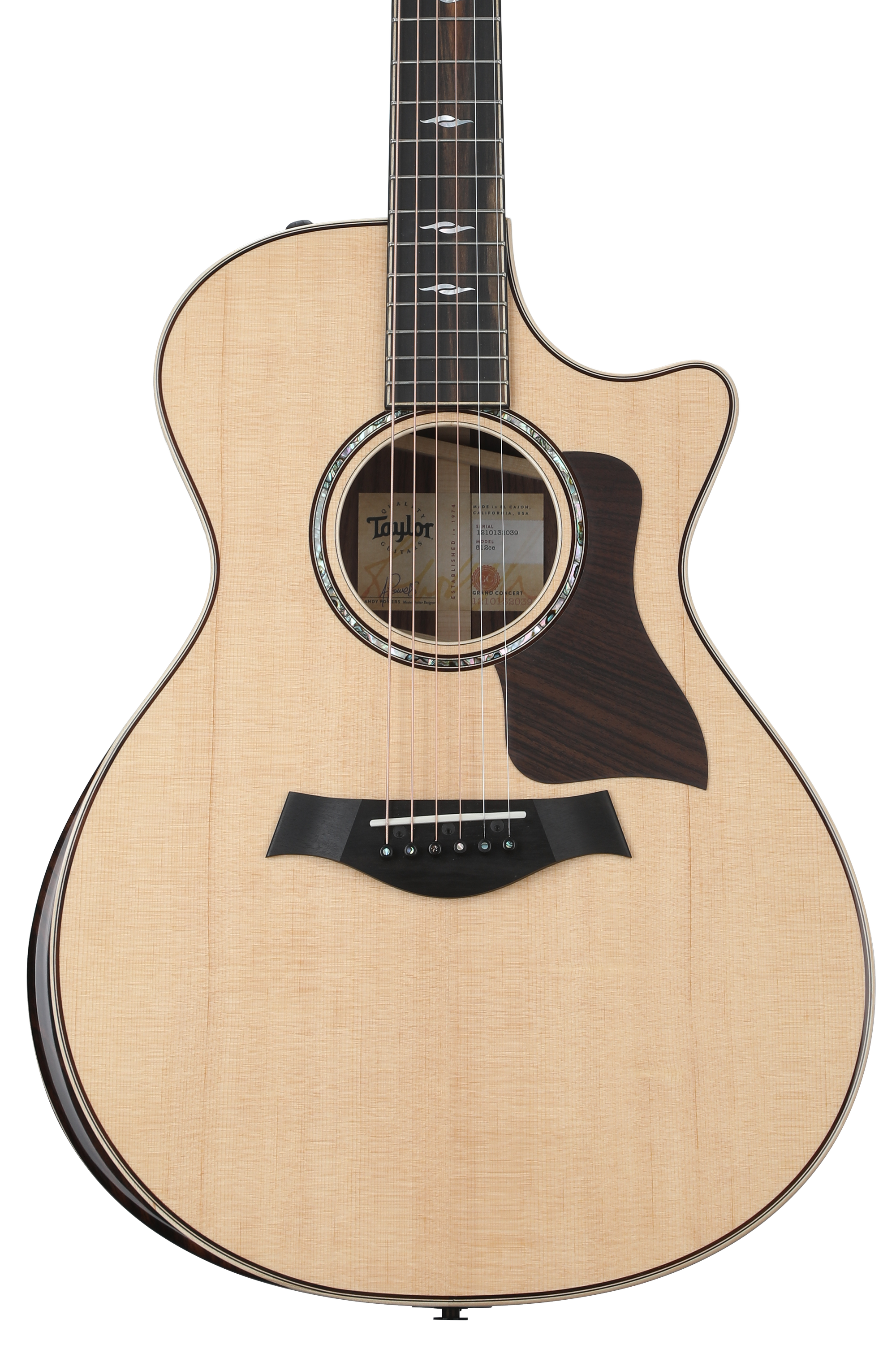 Taylor 812ce Acoustic-electric Guitar - Natural with V-Class Bracing and Radiused Armrest