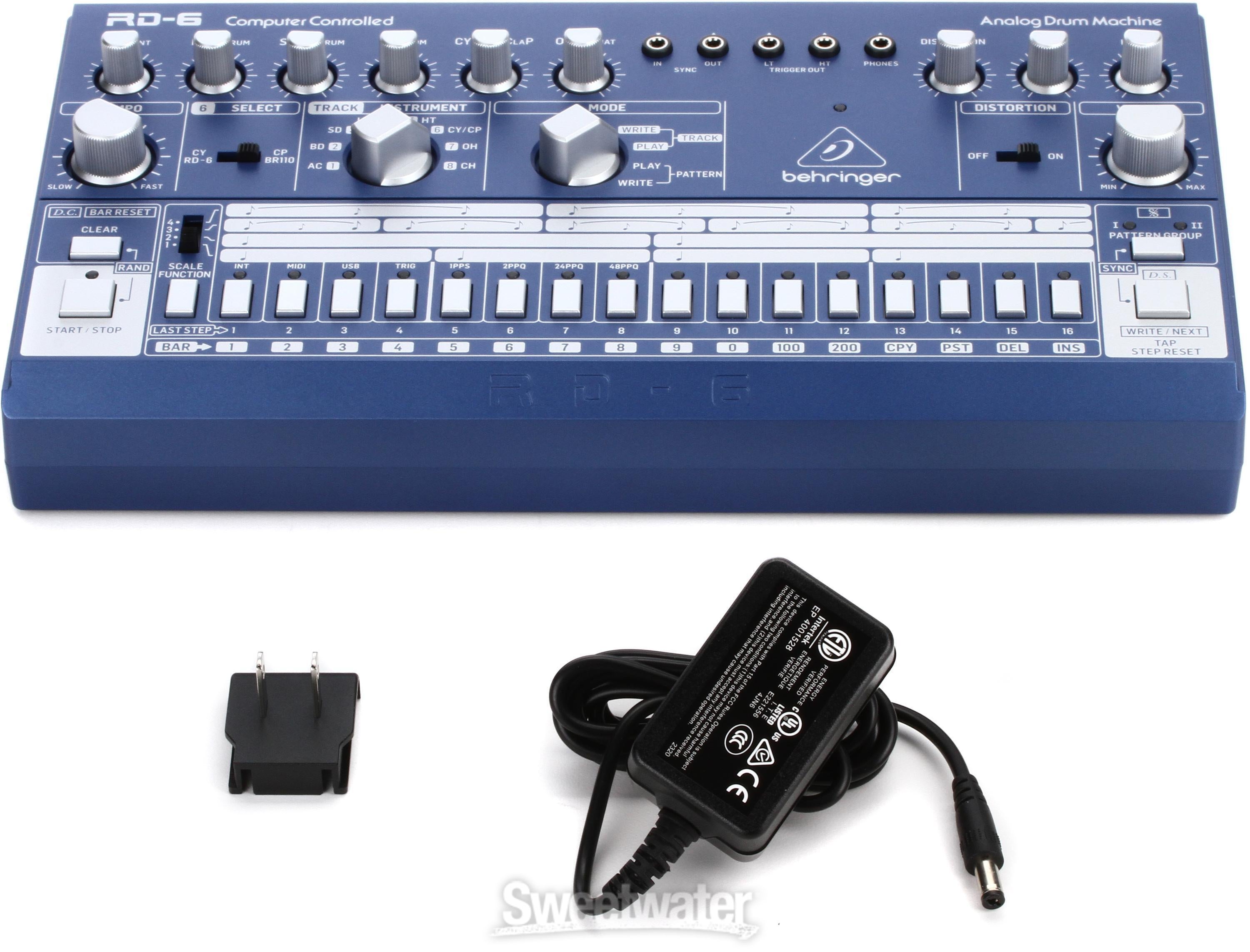 Behringer RD-6-BU Analog Drum Machine - Blue | Sweetwater