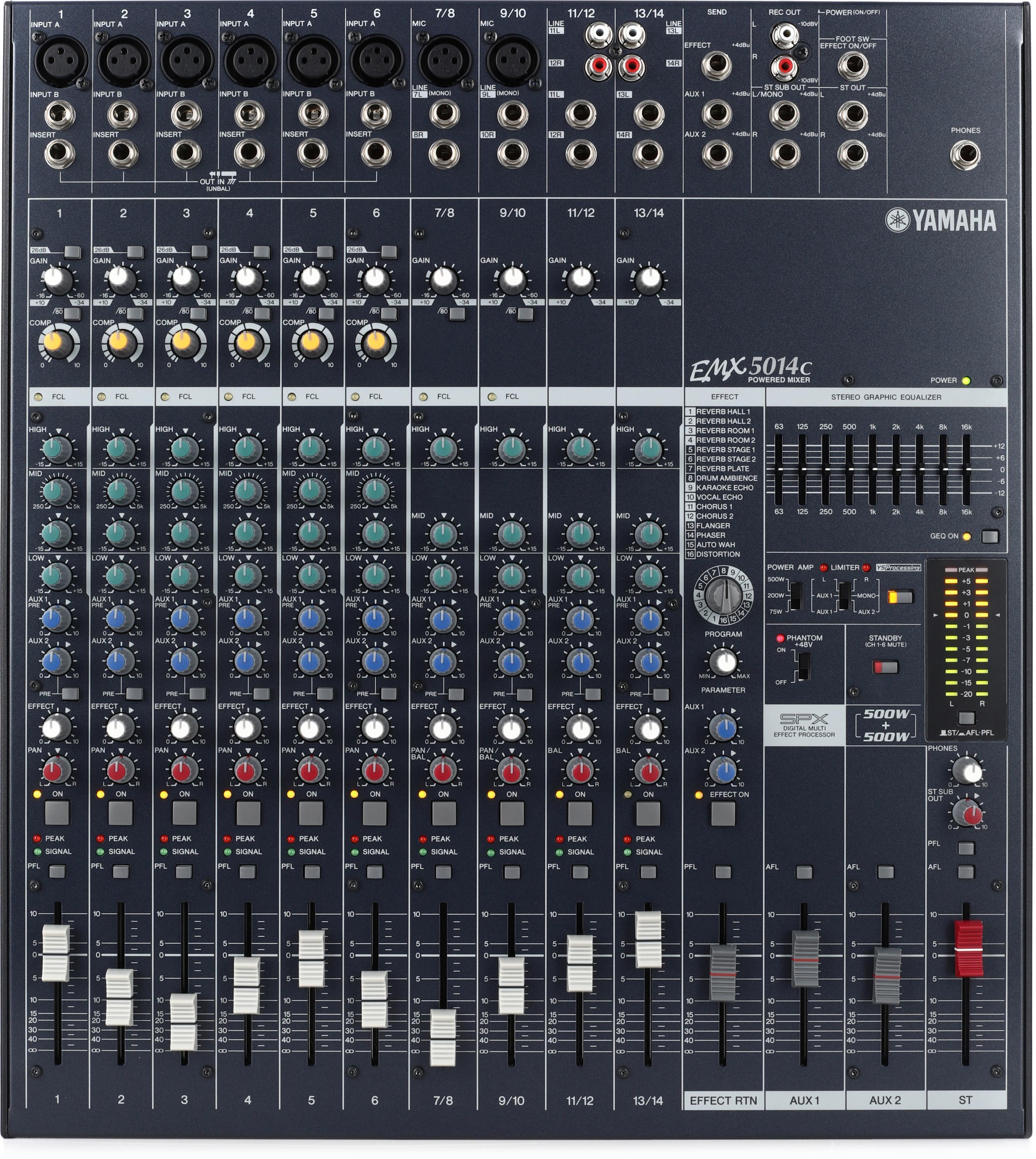 Yamaha EMX5014C 14-channel 1000W Powered Mixer | Sweetwater