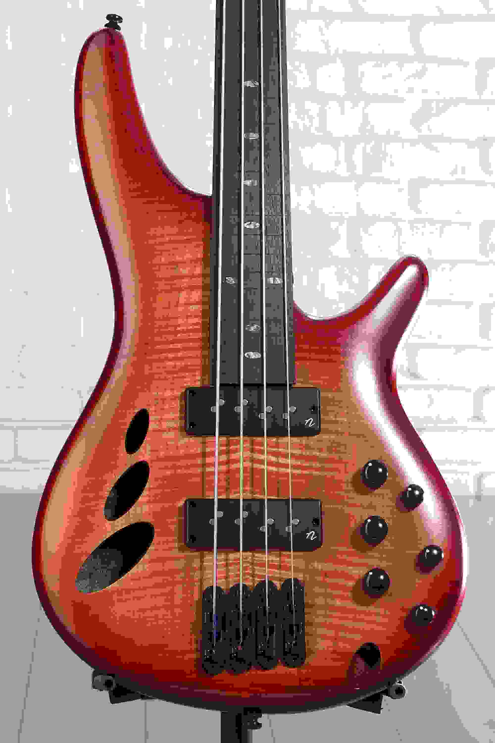 Ibanez SRD900 Bass Workshop Fretless Electric Bass Guitar - Brown Topaz Burst Low Gloss