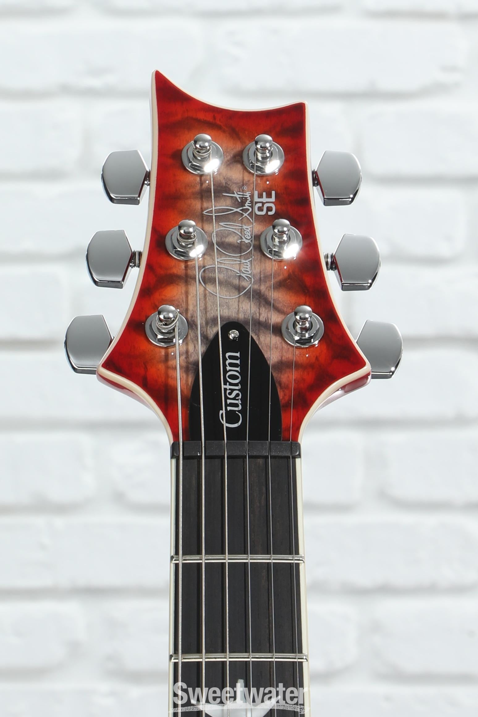 PRS SE Custom 24-08 Quilt Electric Guitar - Charcoal Cherry