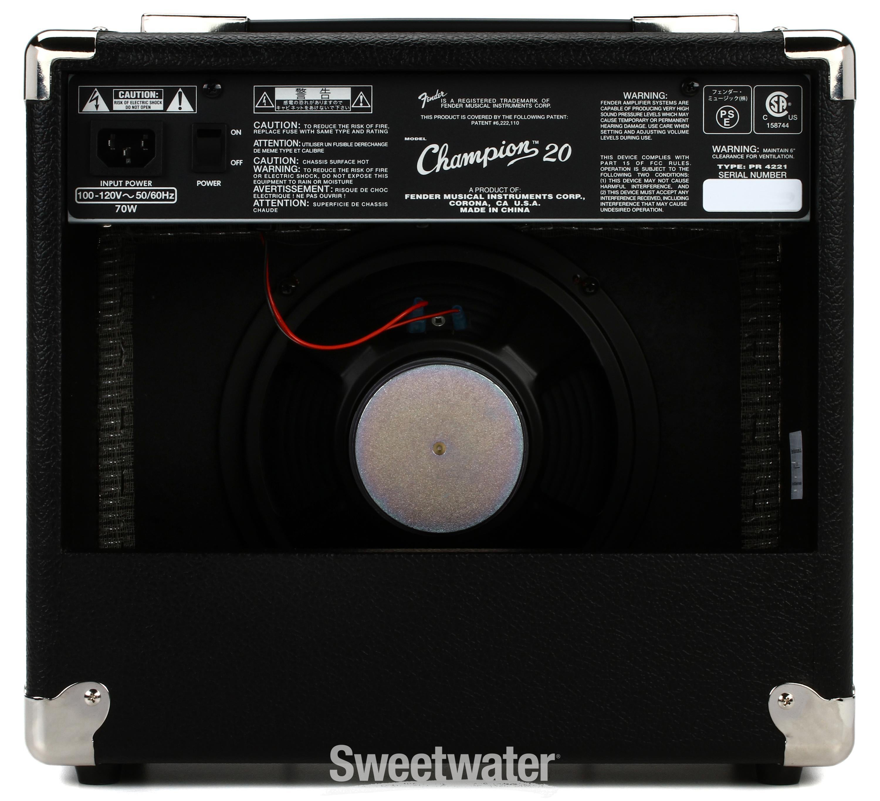 Fender Champion 20 1x8 inch 20-watt Combo Amp | Sweetwater