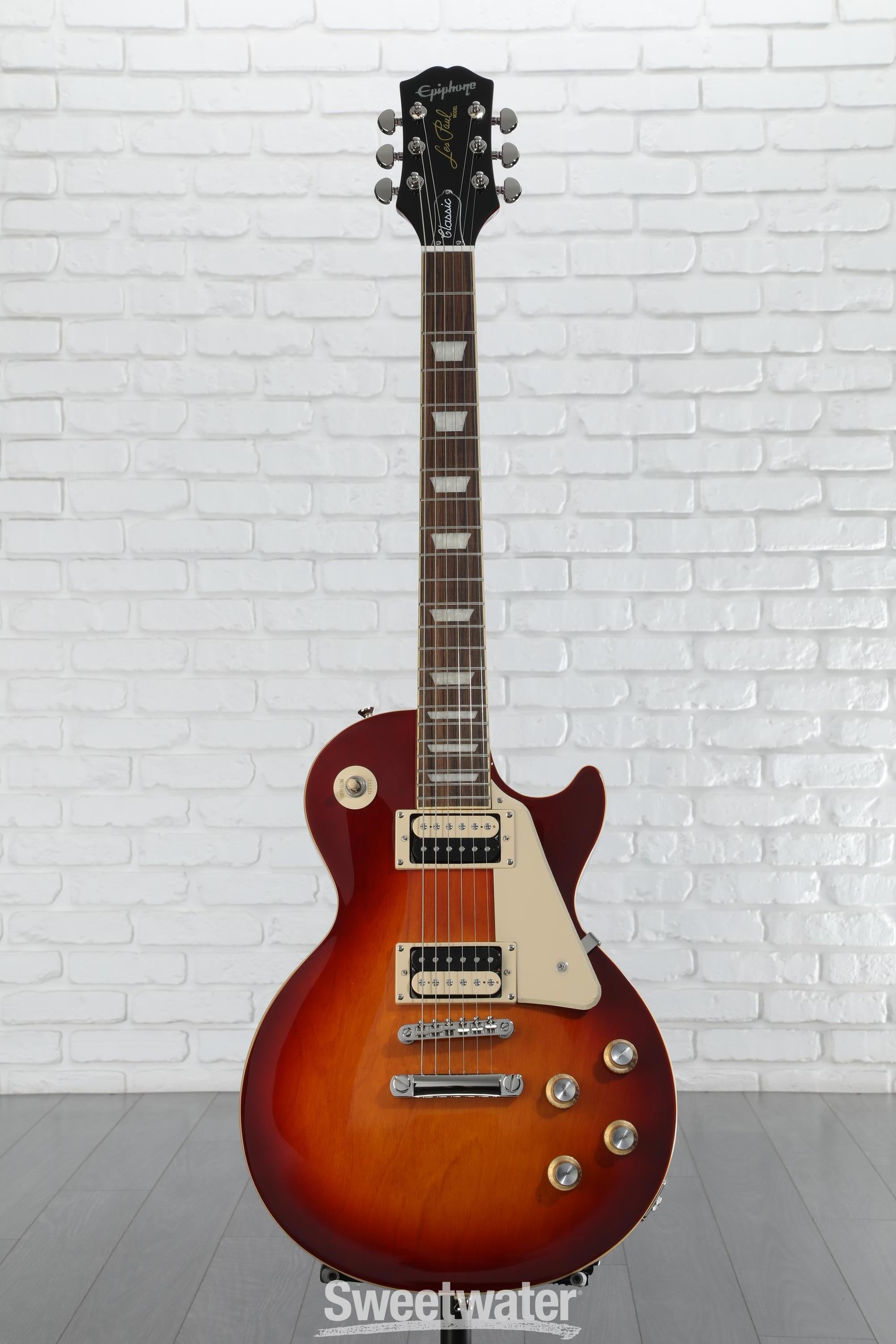 ギター Epiphone Les Paul classic plane top Epiphone Les Paul Classic Electric Guitar - Heritage Cherry