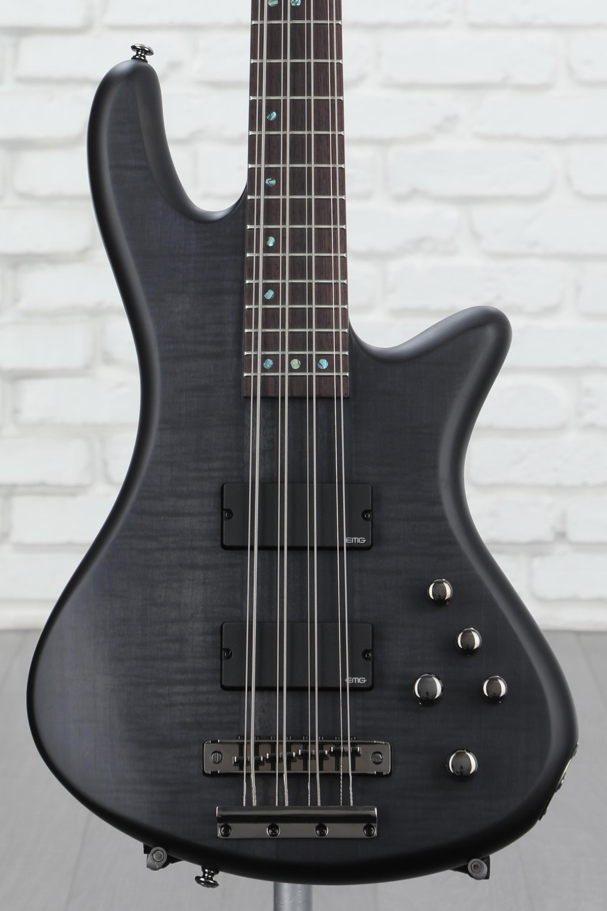 Schecter Stiletto Studio-8 Bass Guitar - See-Thru Black Satin | Sweetwater