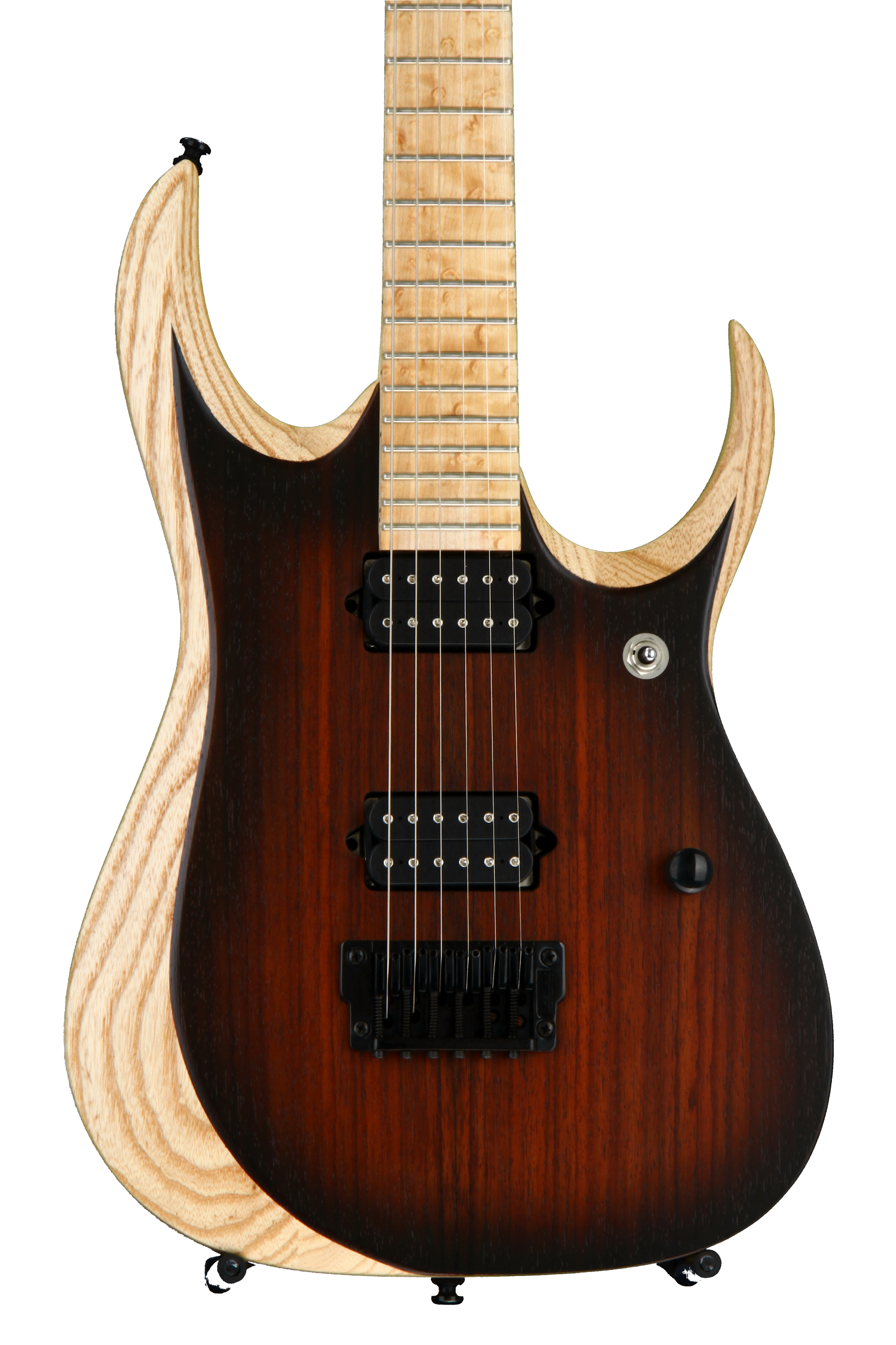 Ibanez RGDIX6MRW Iron Label, Sweetwater USA Exclusive - Charcoal Brown  Burst Flat