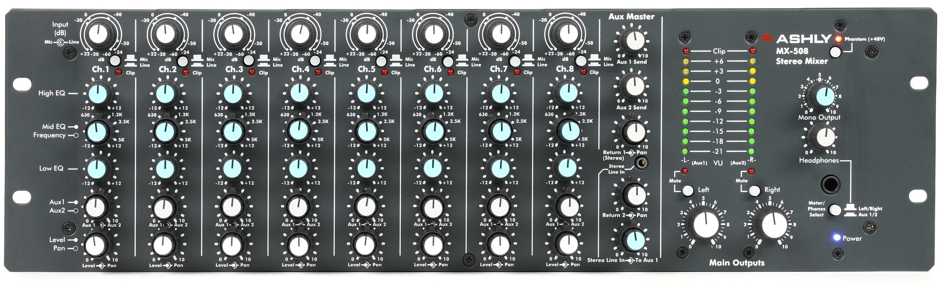 Ashly MX508 8-channel Rackmount Mixer | Sweetwater