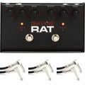Photo of Pro Co Deucetone RAT Dual Distortion/Fuzz/Overdrive Pedal with 3 Patch Cables
