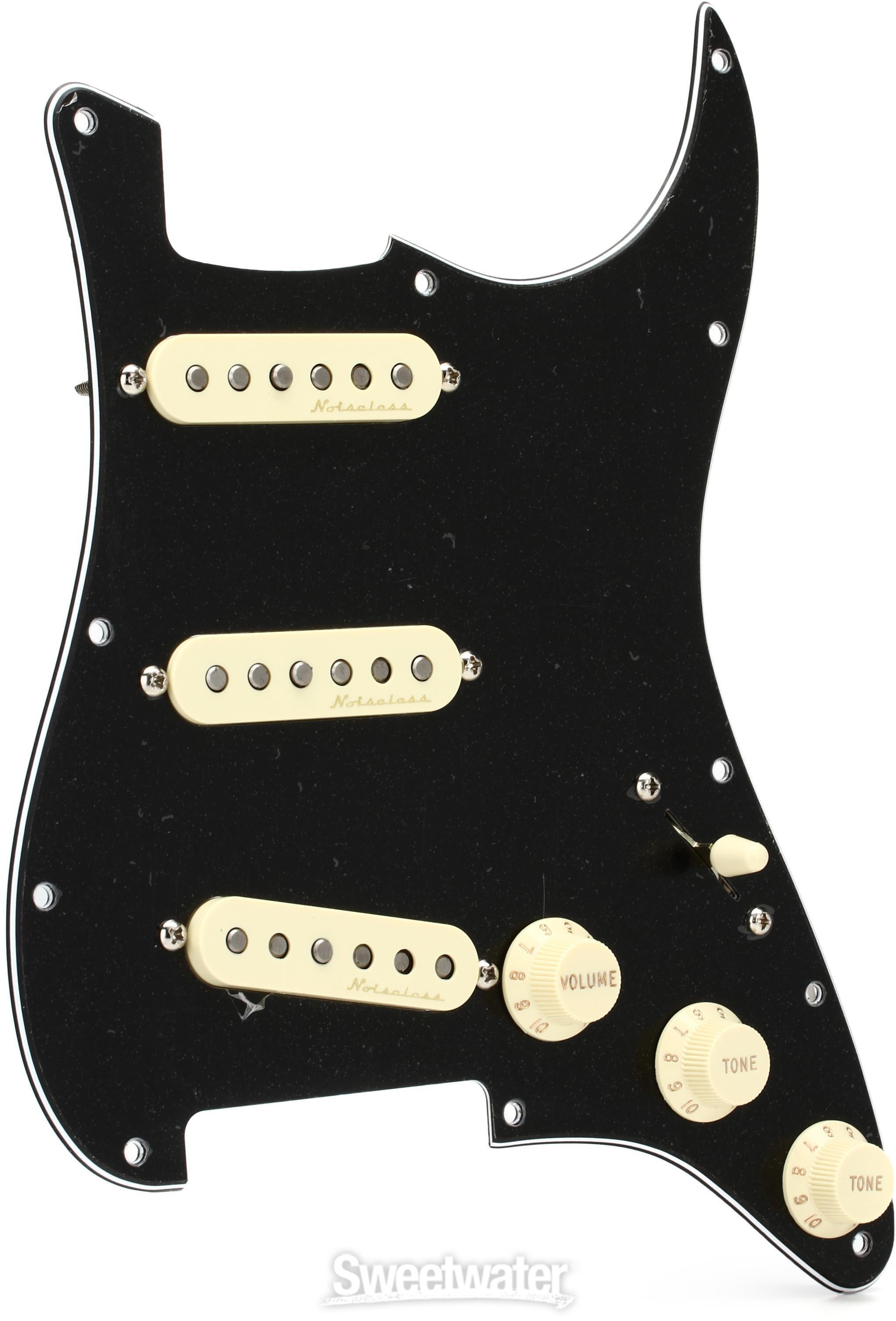 Fender Vintage Noiseless SSS Pre-wired Stratocaster Pickguard - Black 3-ply