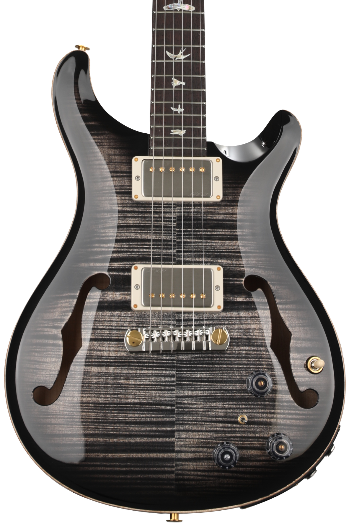 PRS Hollowbody II Piezo Electric Guitar - Charcoal Burst 10-Top