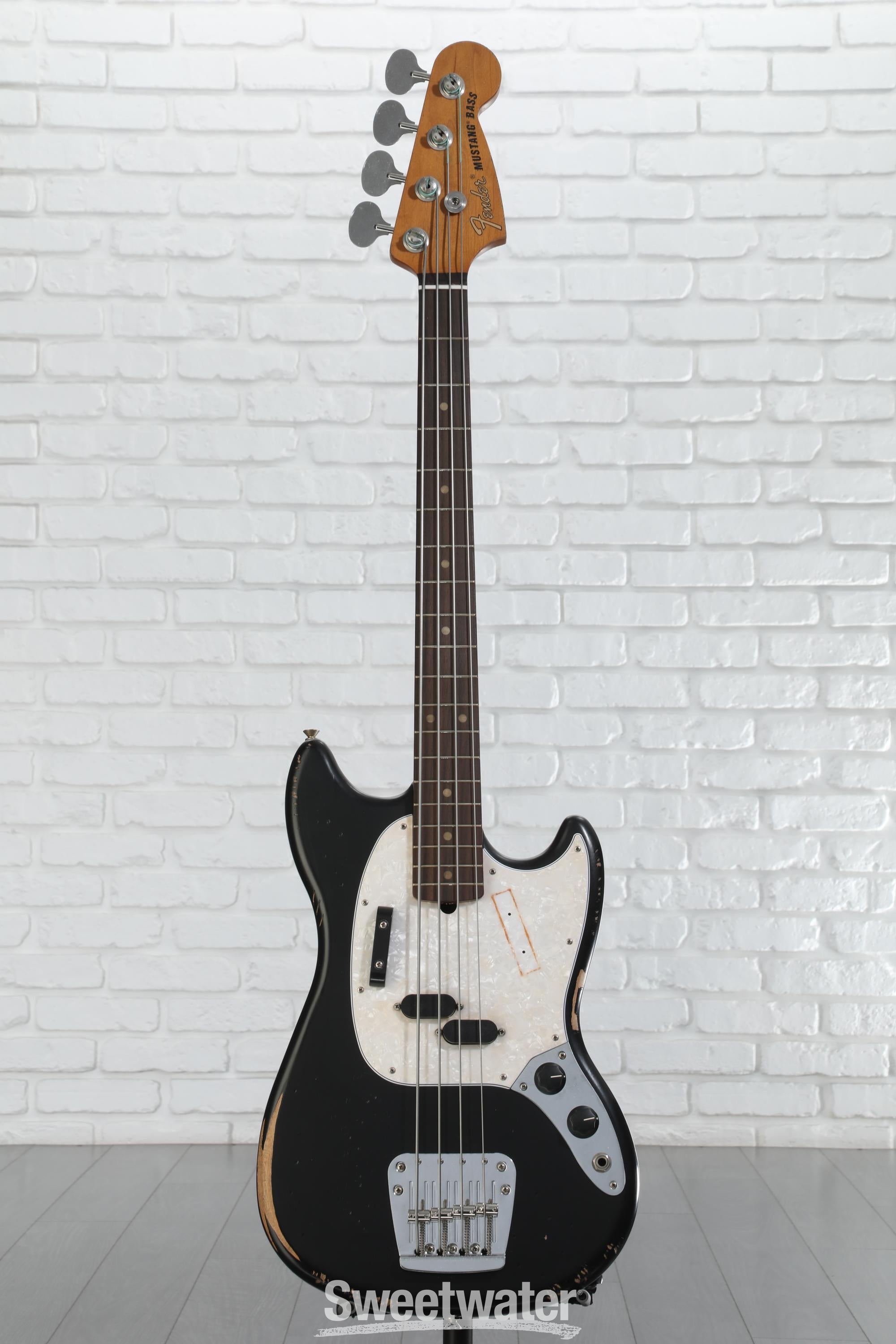Fender JMJ Road Worn Mustang Bass - Black | Sweetwater